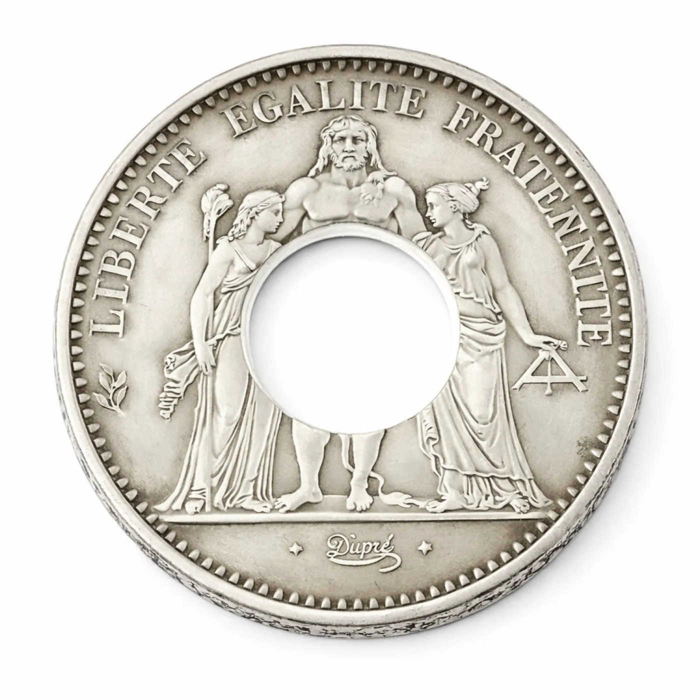 Münzring Frankreich 10 Francs 1965 Herkules-Gruppe Silber 900er Größe 60 bis 74 – Ansicht 1