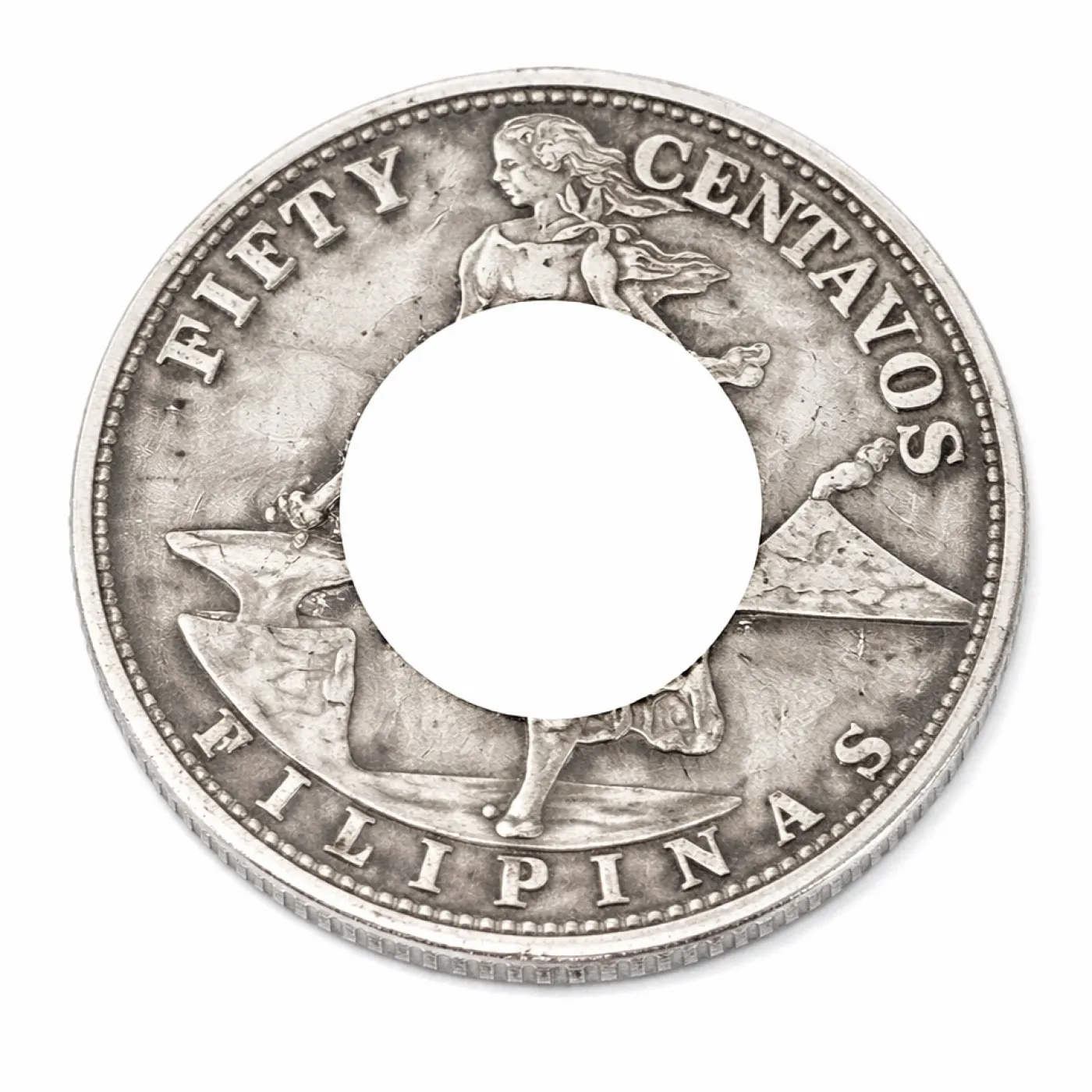 Münzring Philippinen USA 50 centavos Silber 750er Größe 54 bis 68 – Ansicht 3