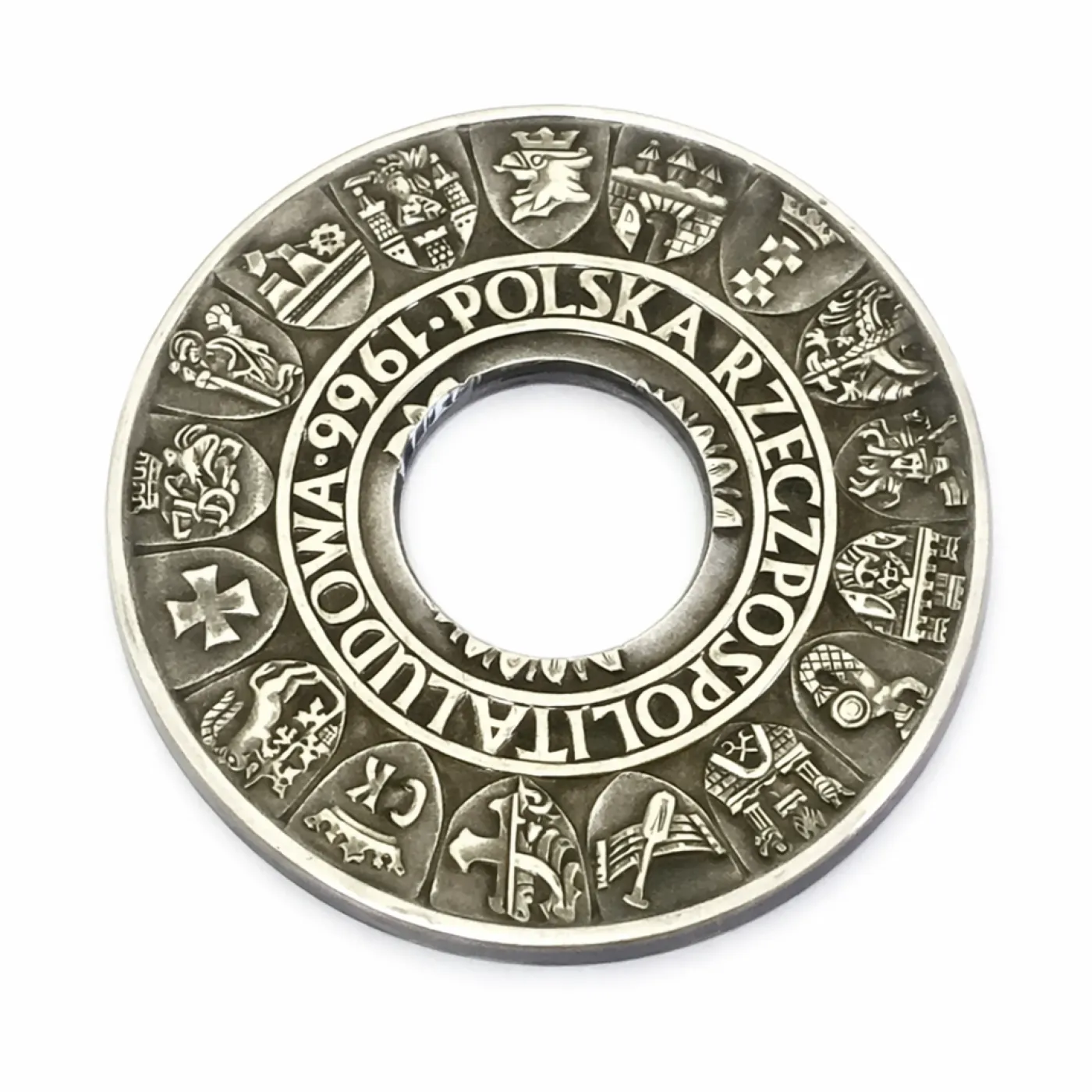 Münzring Polen 100 Zloty 1966 Silber 900er Größe 60 bis 74 – Ansicht 3