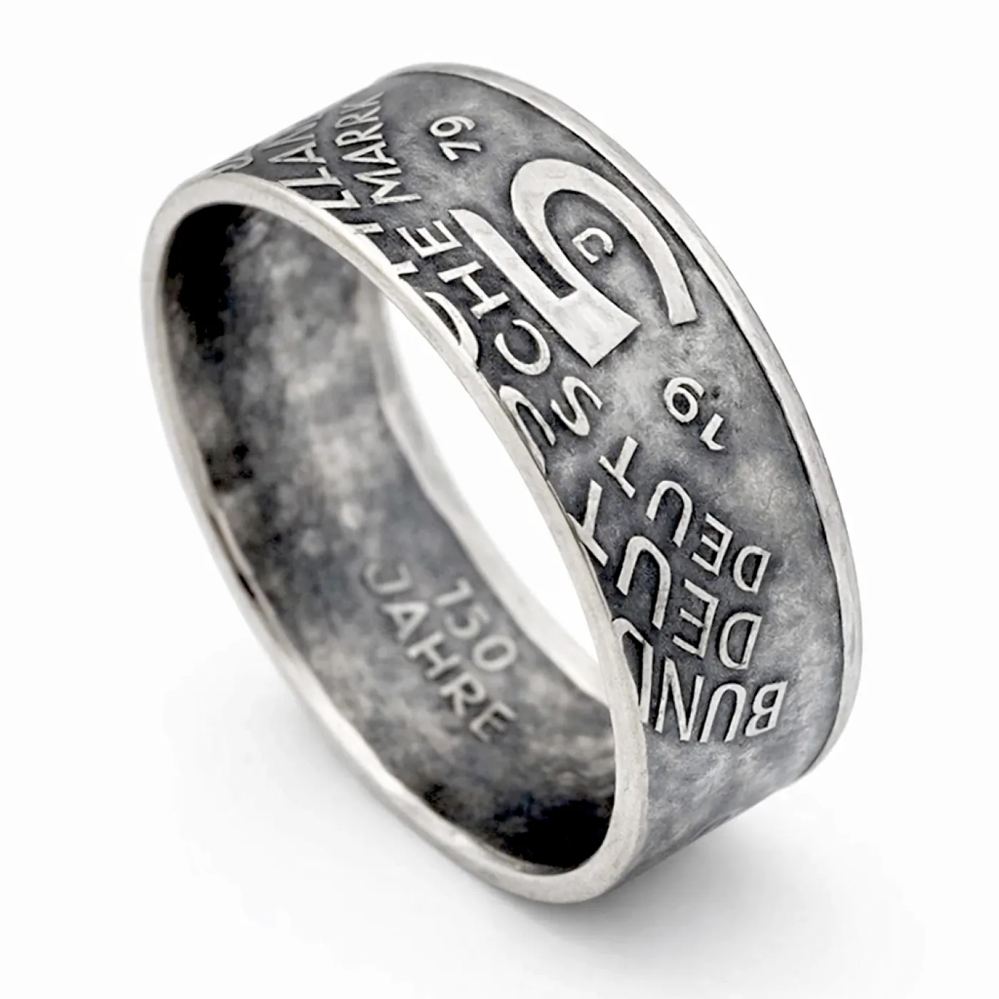 Münzring BRD 5 Mark 1979 Archäologisches Institut Silber 625er Größe 54 bis 72 – Ansicht 2