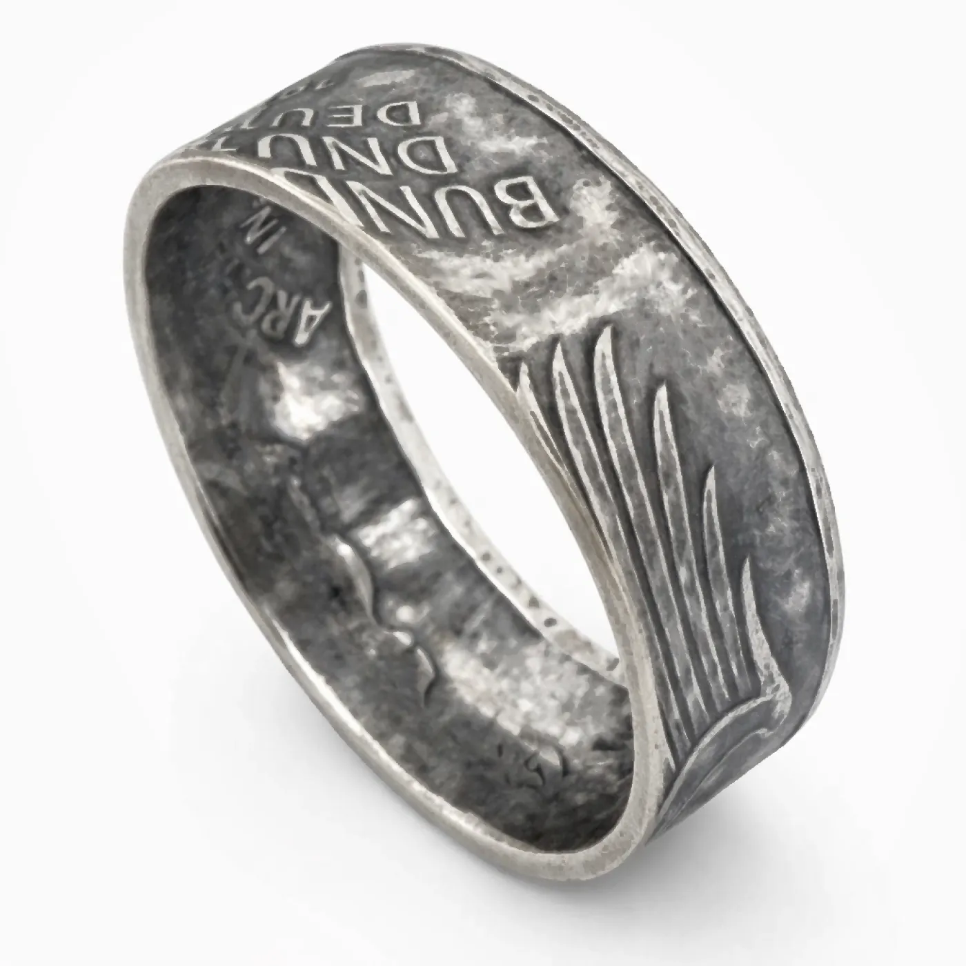 Münzring BRD 5 Mark 1979 Archäologisches Institut Silber 625er Größe 54 bis 72 – Ansicht 1