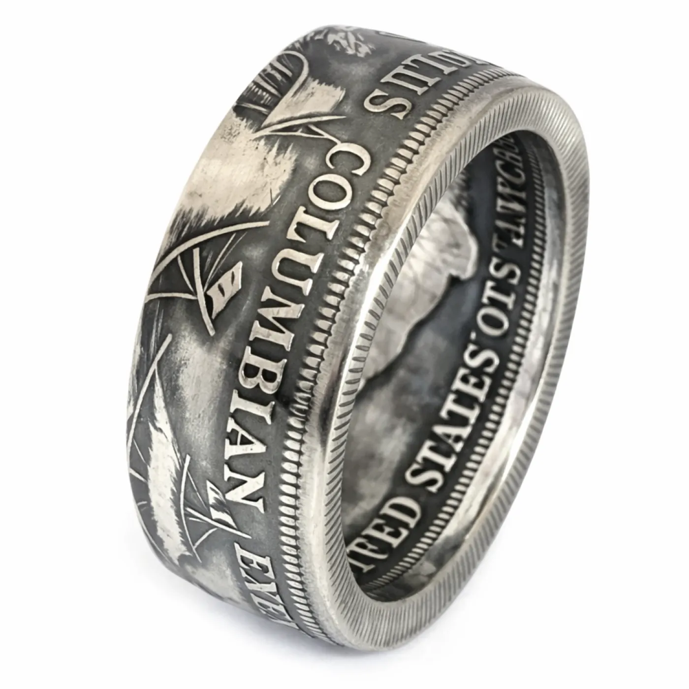 Münzring USA 1/2 Dollar 1893 Columbian Exposition Silber 900er Größe 58 bis 72 – Ansicht 4