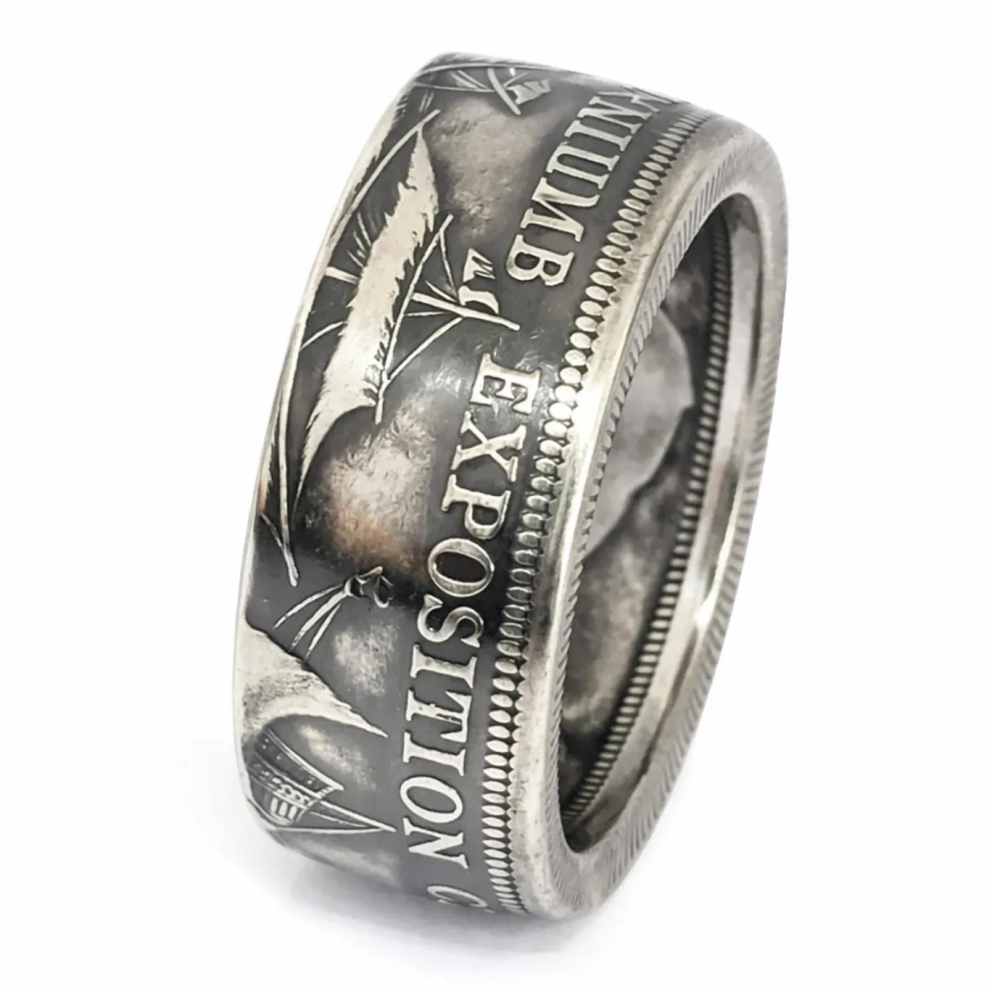 Münzring USA 1/2 Dollar 1893 Columbian Exposition Silber 900er Größe 58 bis 72 – Ansicht 3