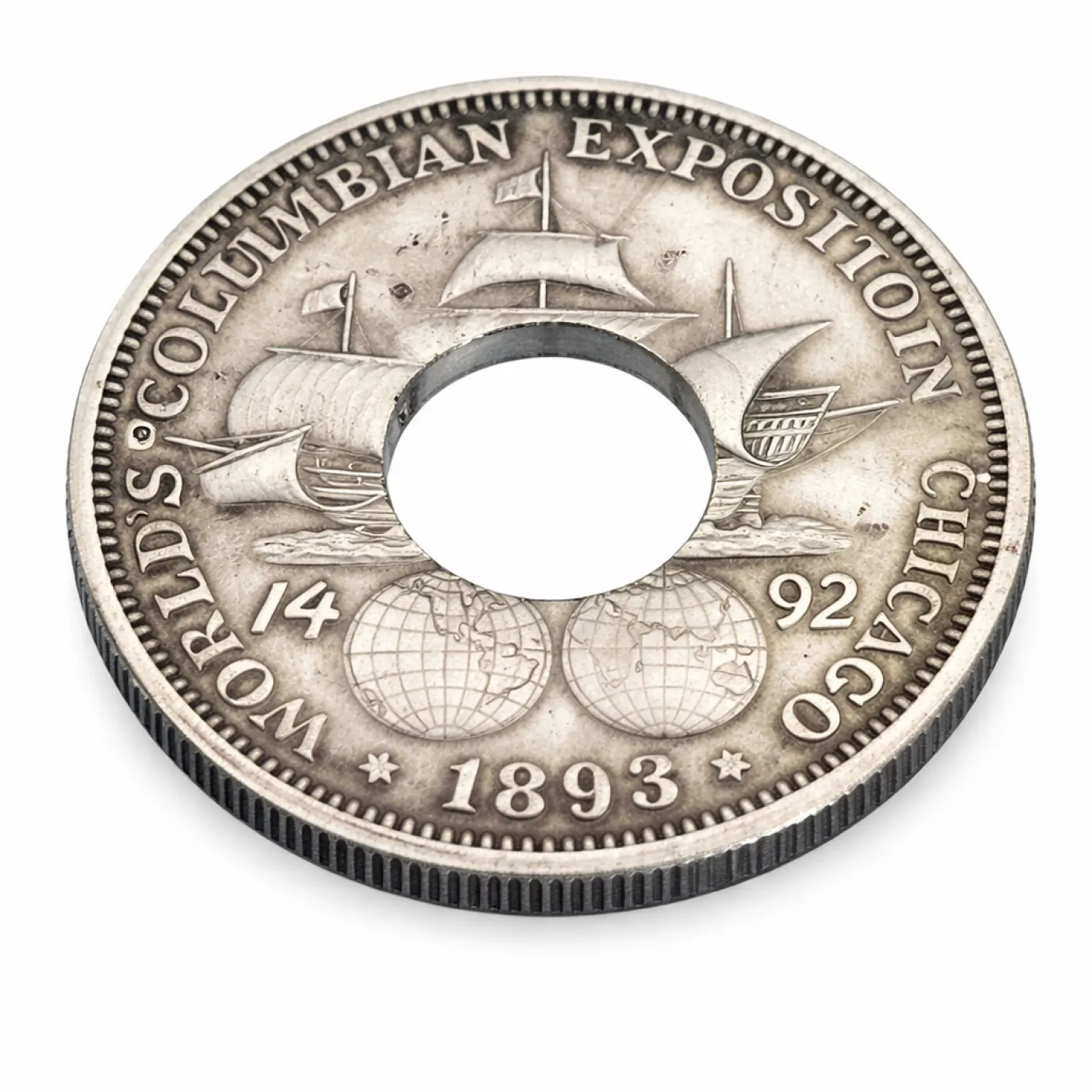 Münzring USA 1/2 Dollar 1893 Columbian Exposition Silber 900er Größe 58 bis 72 – Ansicht 2