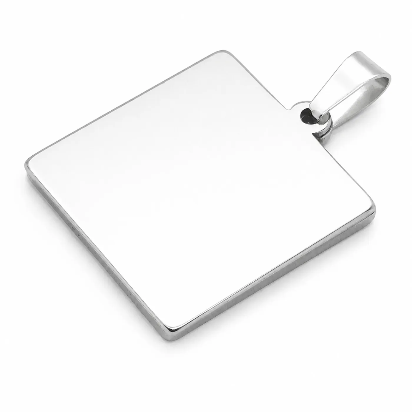 Anhänger-Rohling aus Edelstahl, rund / Innen Ø 20 mm » Personalisierbar, Farbton Silber – Ansicht 2