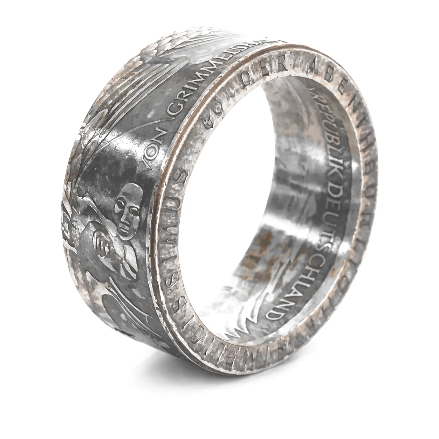 Münzring BRD 5 Mark 1976 Grimmelshausen Silber 625er Größe 54 bis 72 – Ansicht 2