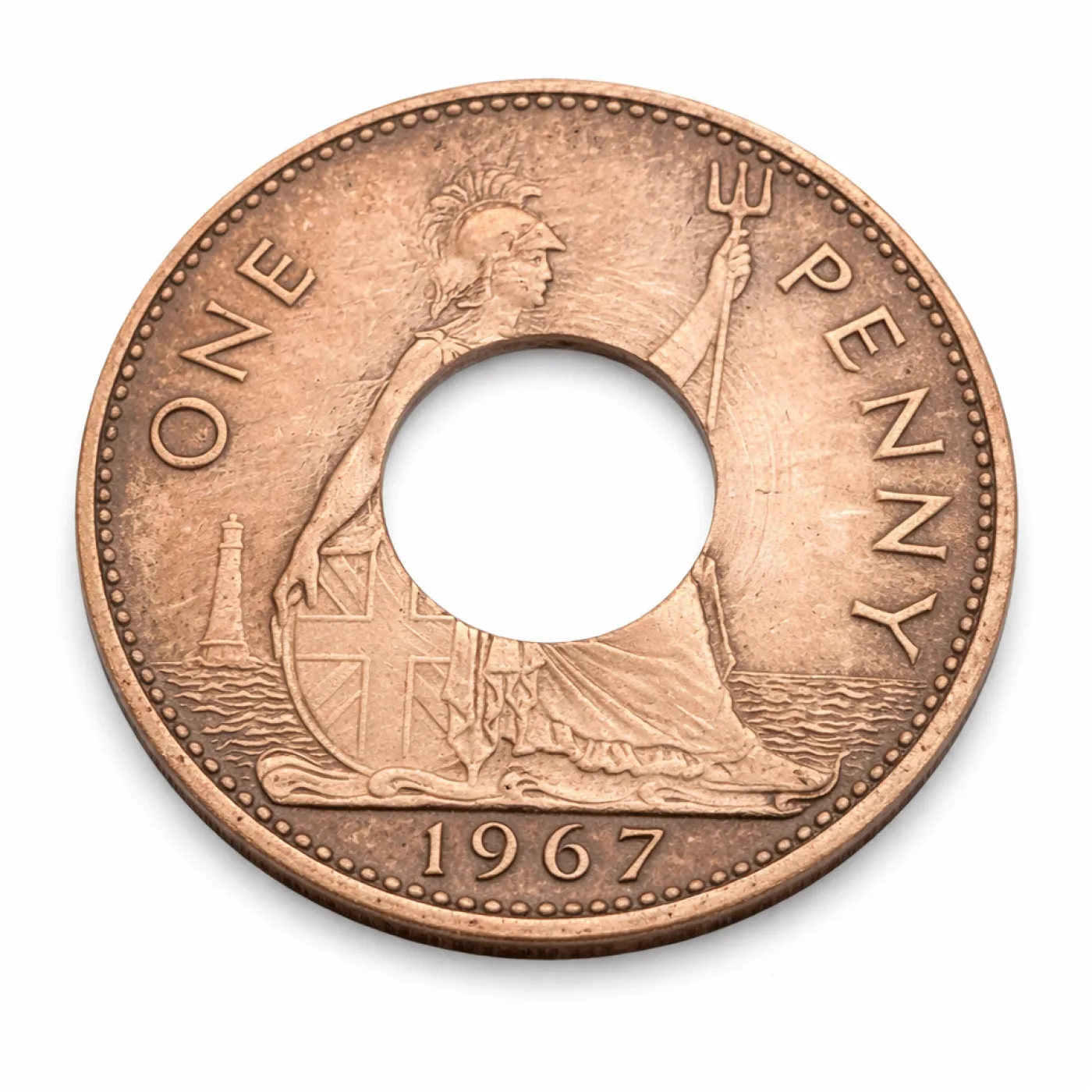Münzring Großbritannien 1 Penny 1953-1967 Britannia mit Edelstahlkern – Ansicht 1