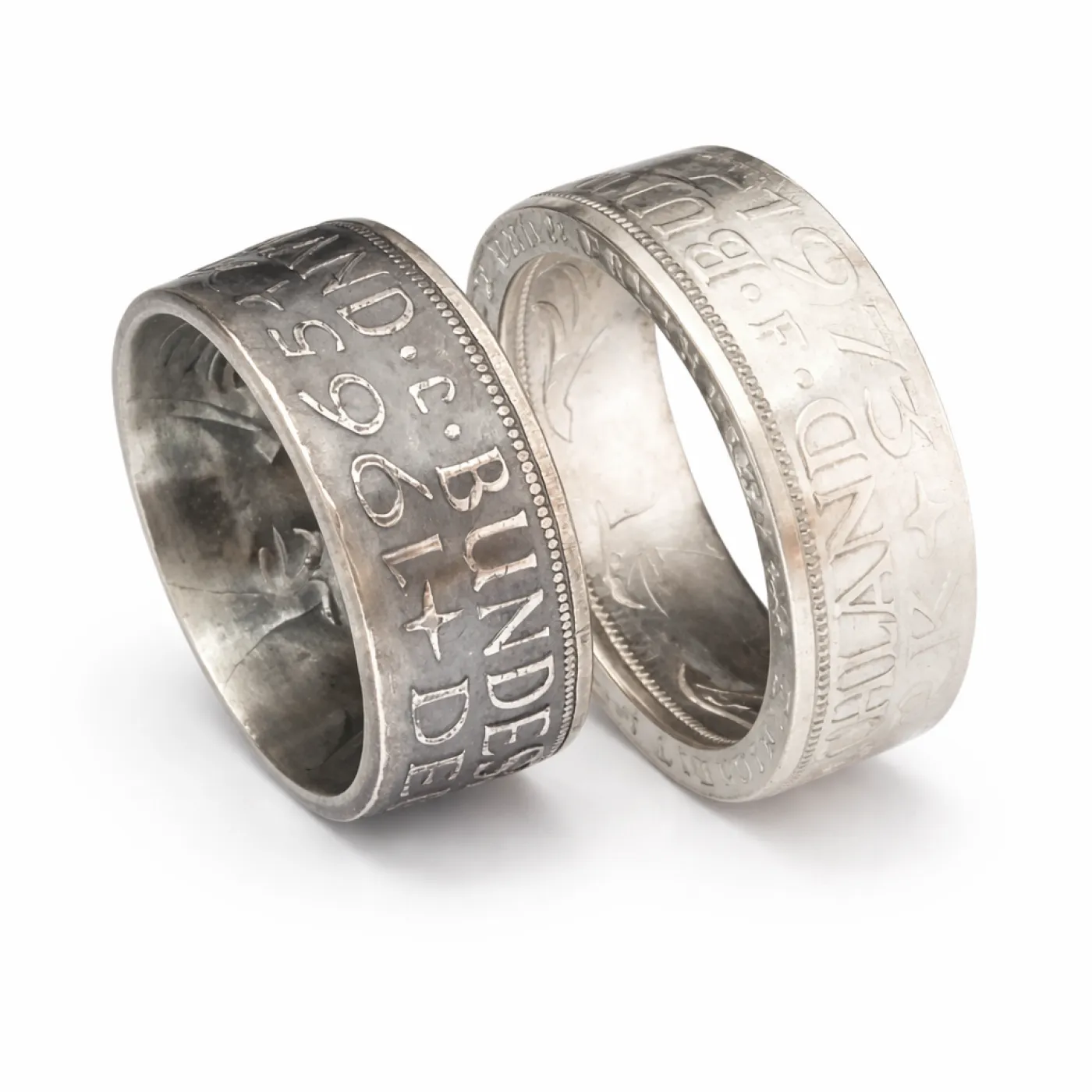 Münzring BRD 5 Mark mit Datum 1951-1974 Silberadler Silber 625er Größe 52 bis 68 – Ansicht 3