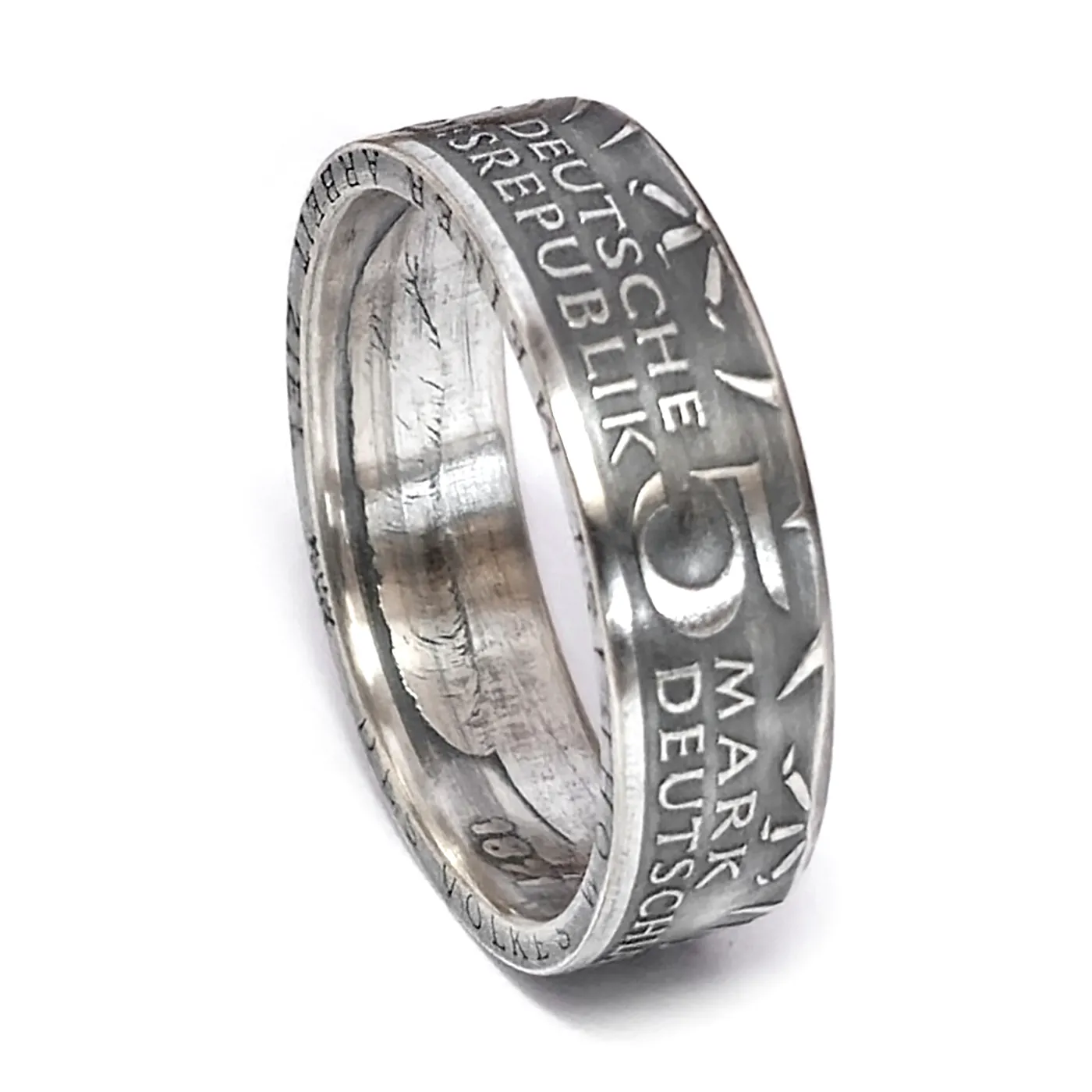 Münzring BRD 5 Mark 1975 Friedrich Ebert aus 625er Silber Größen 54 bis 72