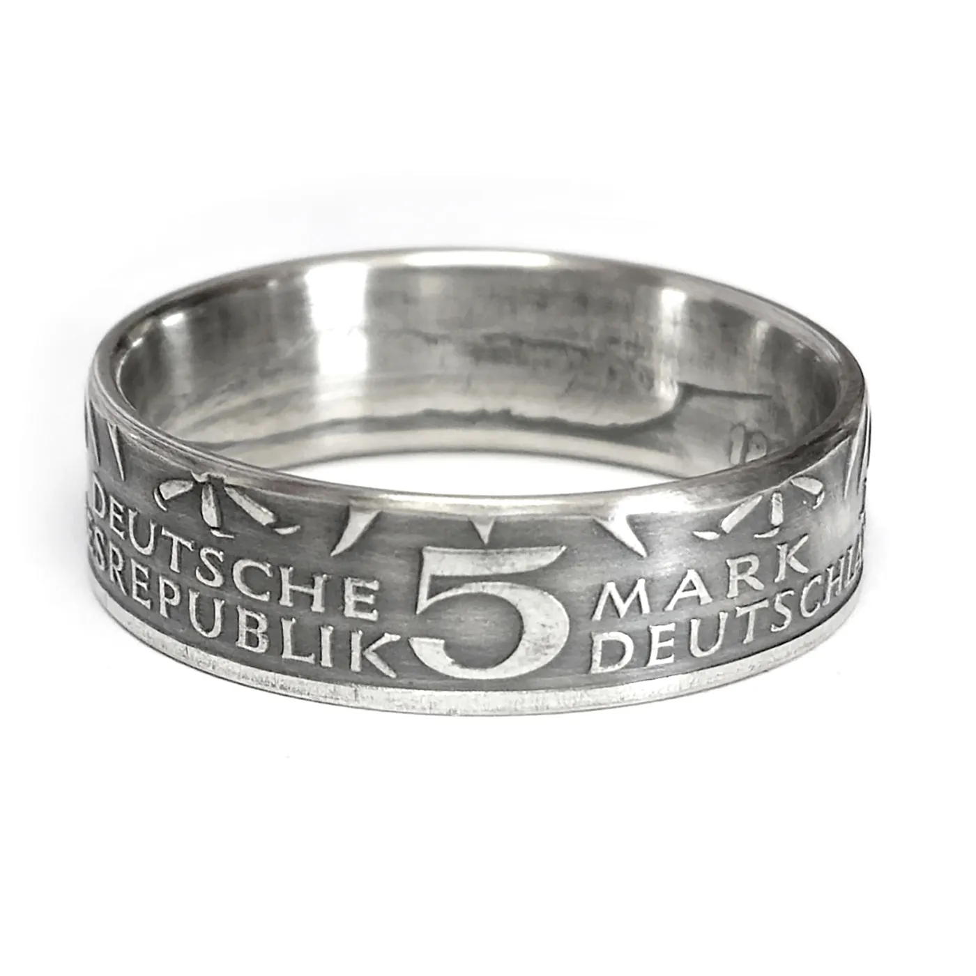 Münzring BRD 5 Mark 1975 Friedrich Ebert aus 625er Silber Größen 54 bis 72 – Ansicht 4