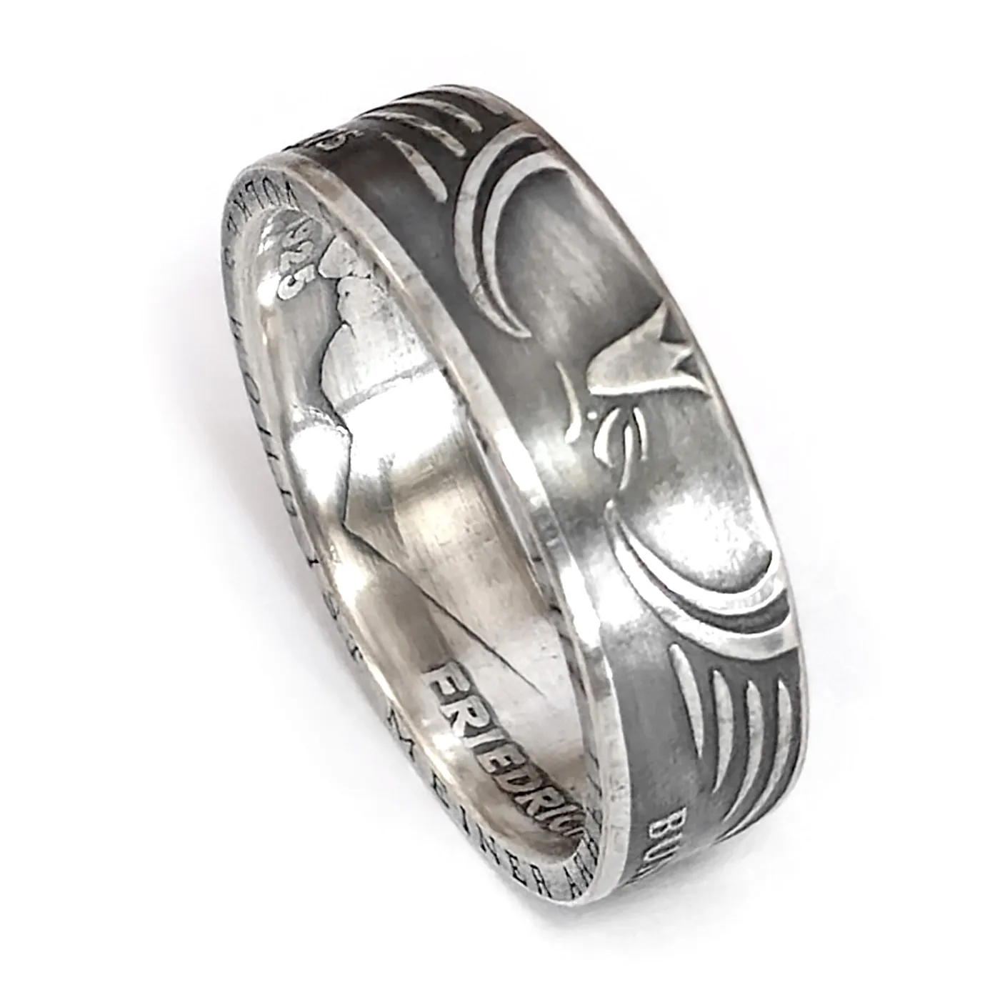 Münzring BRD 5 Mark 1975 Friedrich Ebert aus 625er Silber Größen 54 bis 72 – Ansicht 6