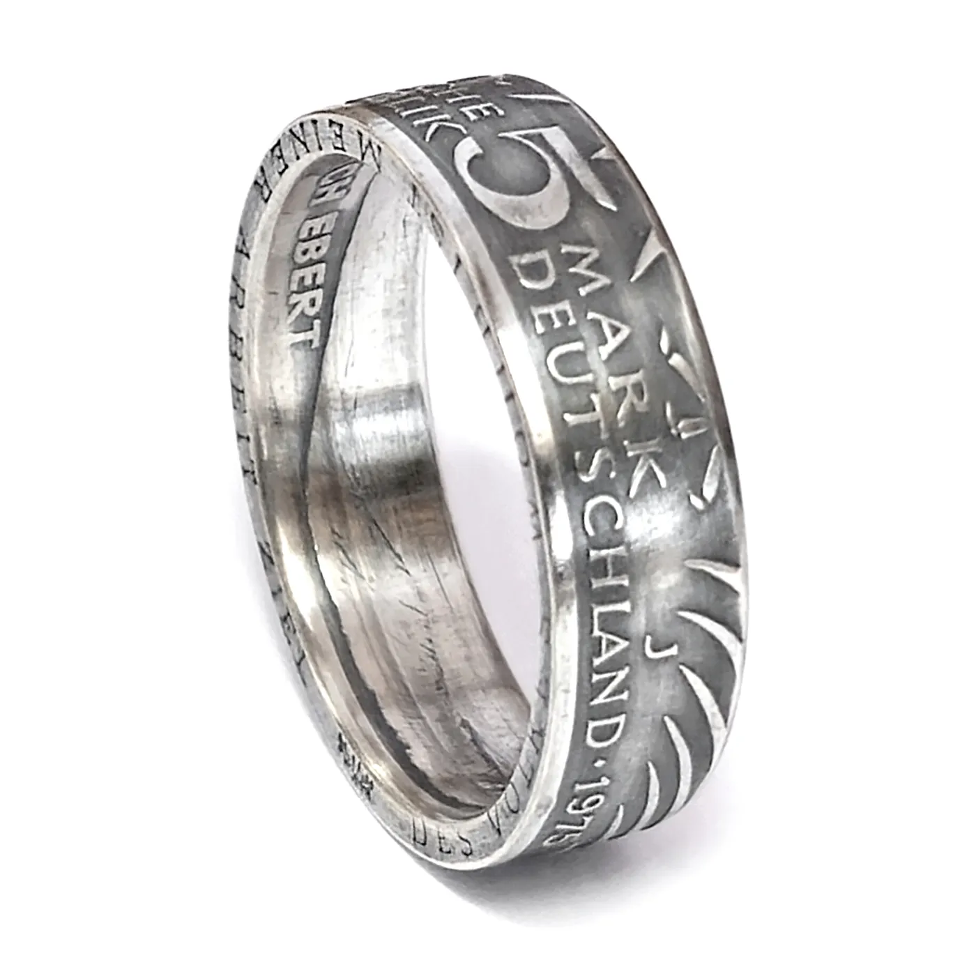 Münzring BRD 5 Mark 1975 Friedrich Ebert aus 625er Silber Größen 54 bis 72 – Ansicht 3
