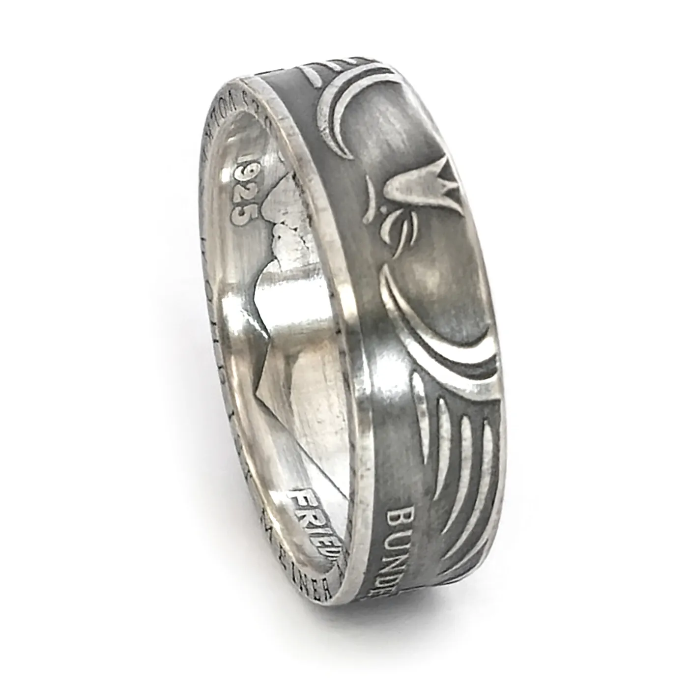 Münzring BRD 5 Mark 1975 Friedrich Ebert aus 625er Silber Größen 54 bis 72 – Ansicht 2