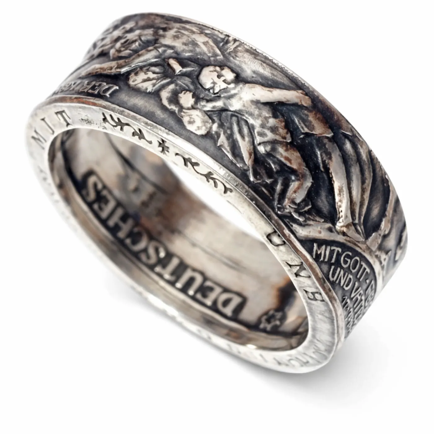 Münzring Kaiserreich 3 Mark 1913 der König rief Silber 900er Größe 60 bis 74 – Ansicht 5