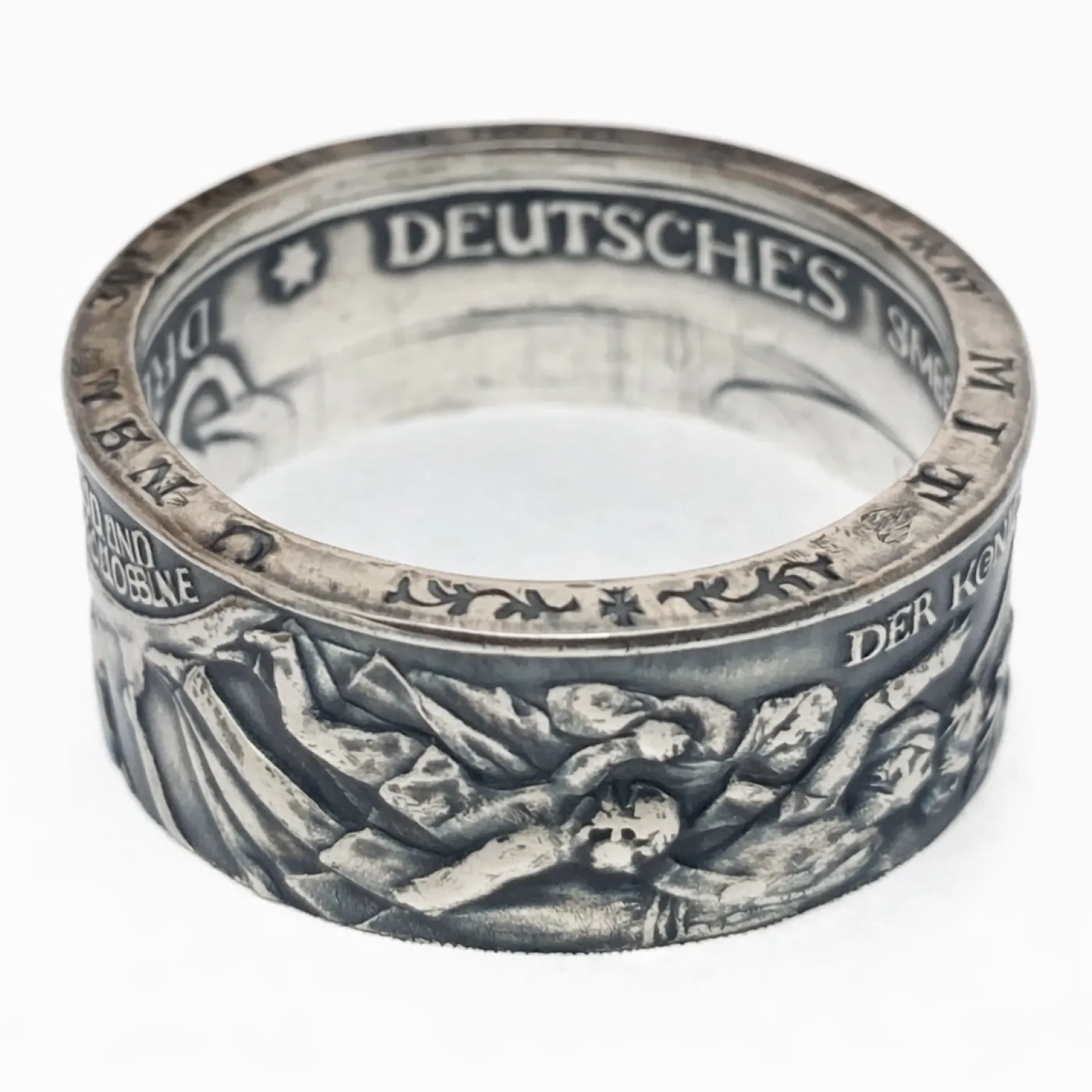 Münzring Kaiserreich 3 Mark 1913 der König rief Silber 900er Größe 60 bis 74 – Ansicht 2