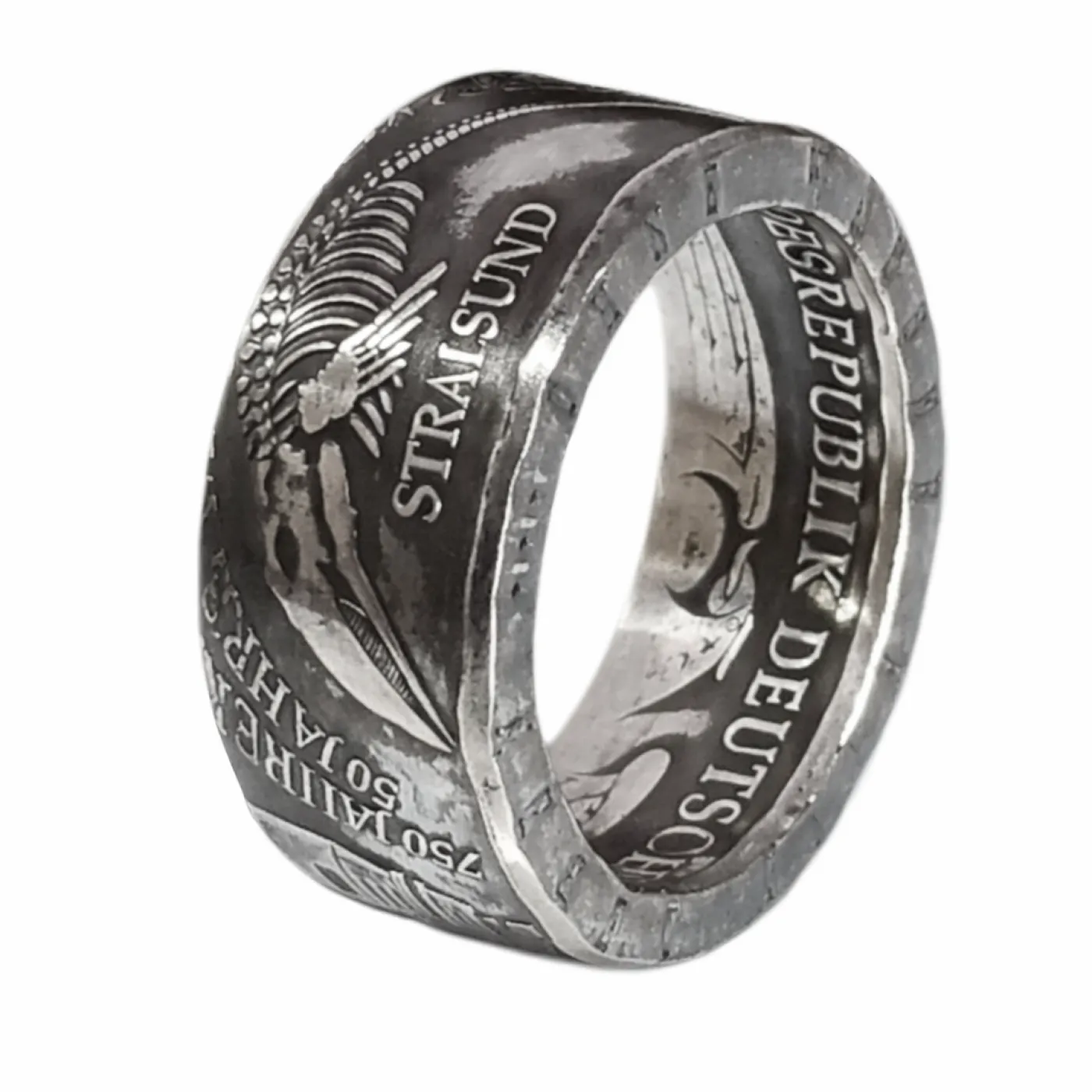 Münzring BRD 10 Mark 2001 Katharinenkloster Stralsund Silber 925er Größe 56 bis 72