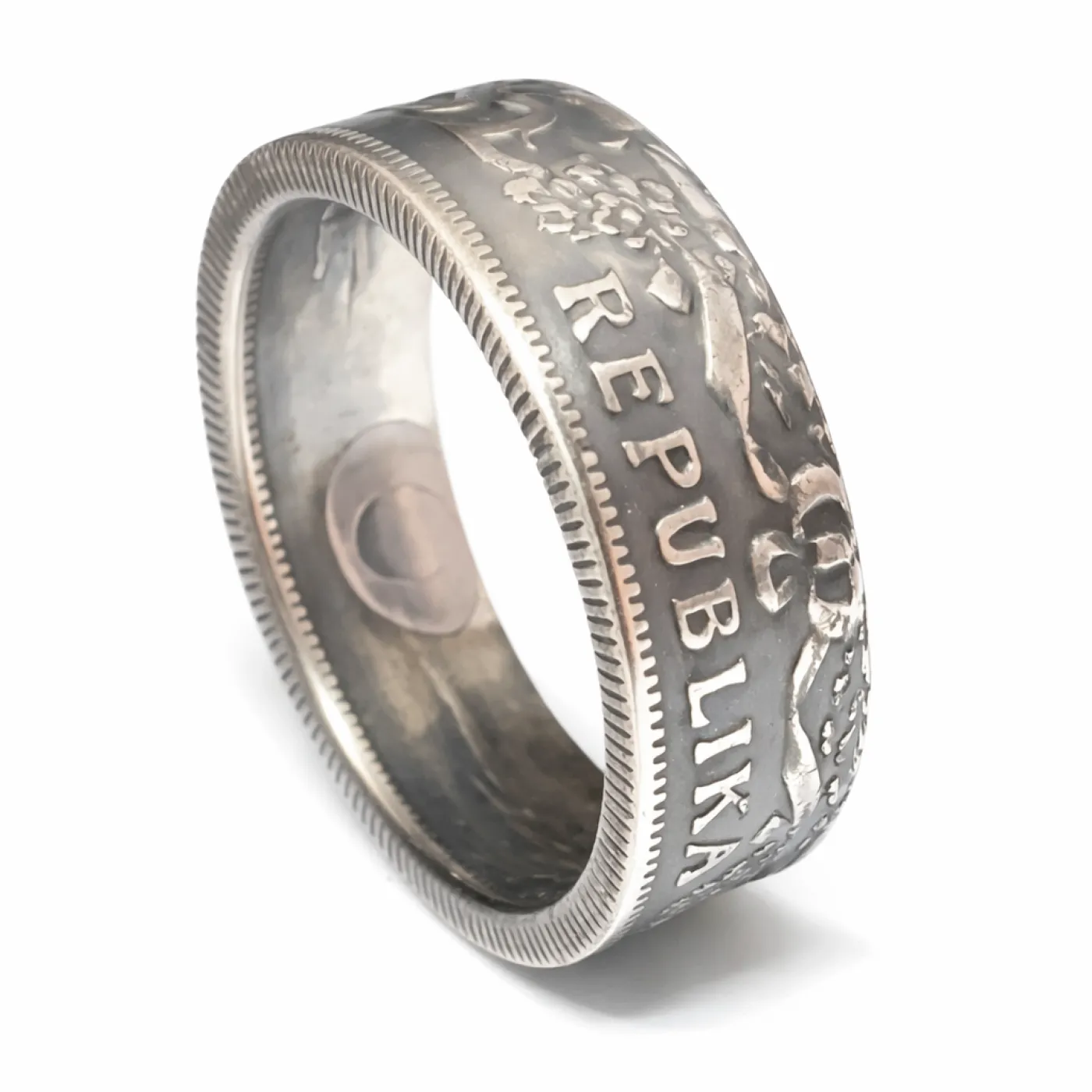 Münzring Lettland 2 Lati 1925-1926 Silber 835er Größe 54 bis 66