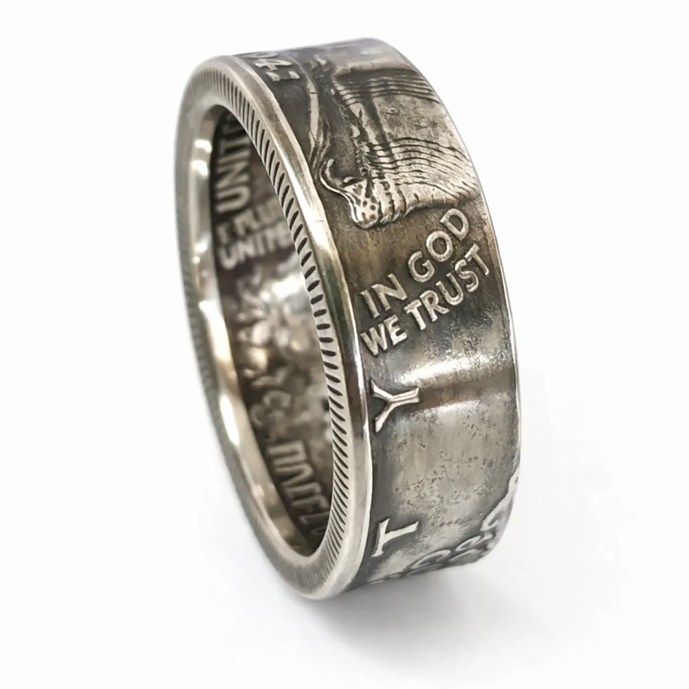 Münzring USA 1/2 Dollar 1916-1947 Walking Liberty Silber 900er Größe 58 bis 72 – Ansicht 4