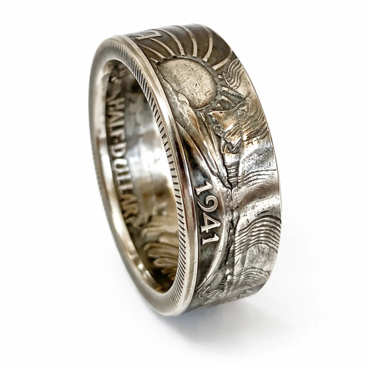 Münzring USA 1/2 Dollar 1916-1947 Walking Liberty Silber 900er Größe 58 bis 72 – Ansicht 3