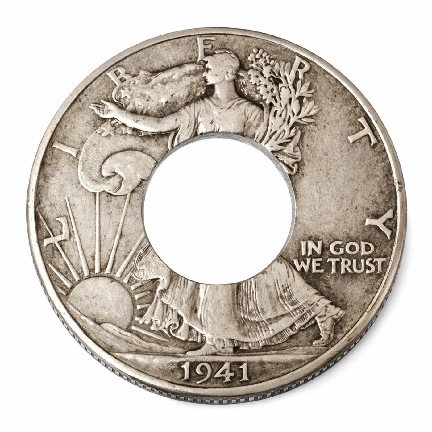 Münzring USA 1/2 Dollar 1916-1947 Walking Liberty Silber 900er Größe 58 bis 72 – Ansicht 1