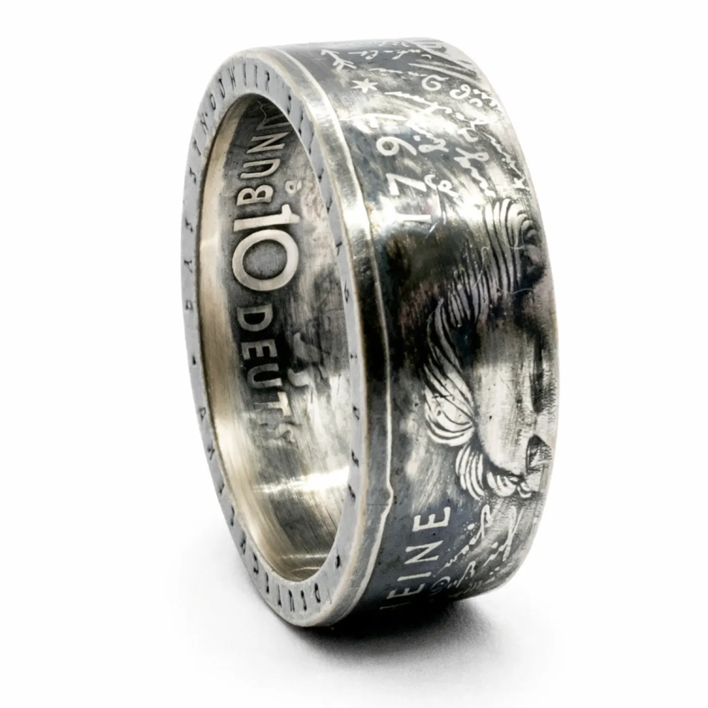 Münzring BRD 10 Mark 1997 Heinrich Heine Silber 625er Größe 56 bis 72