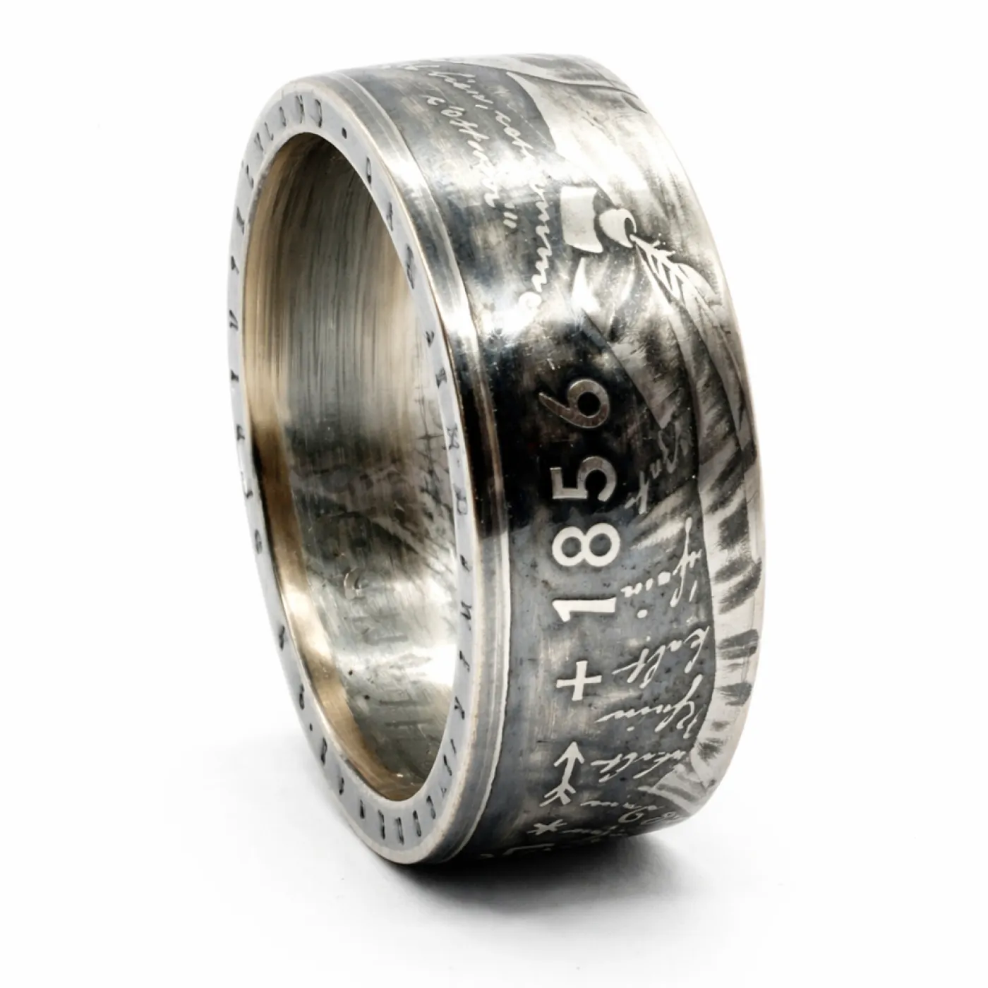 Münzring BRD 10 Mark 1997 Heinrich Heine Silber 625er Größe 56 bis 72 – Ansicht 2