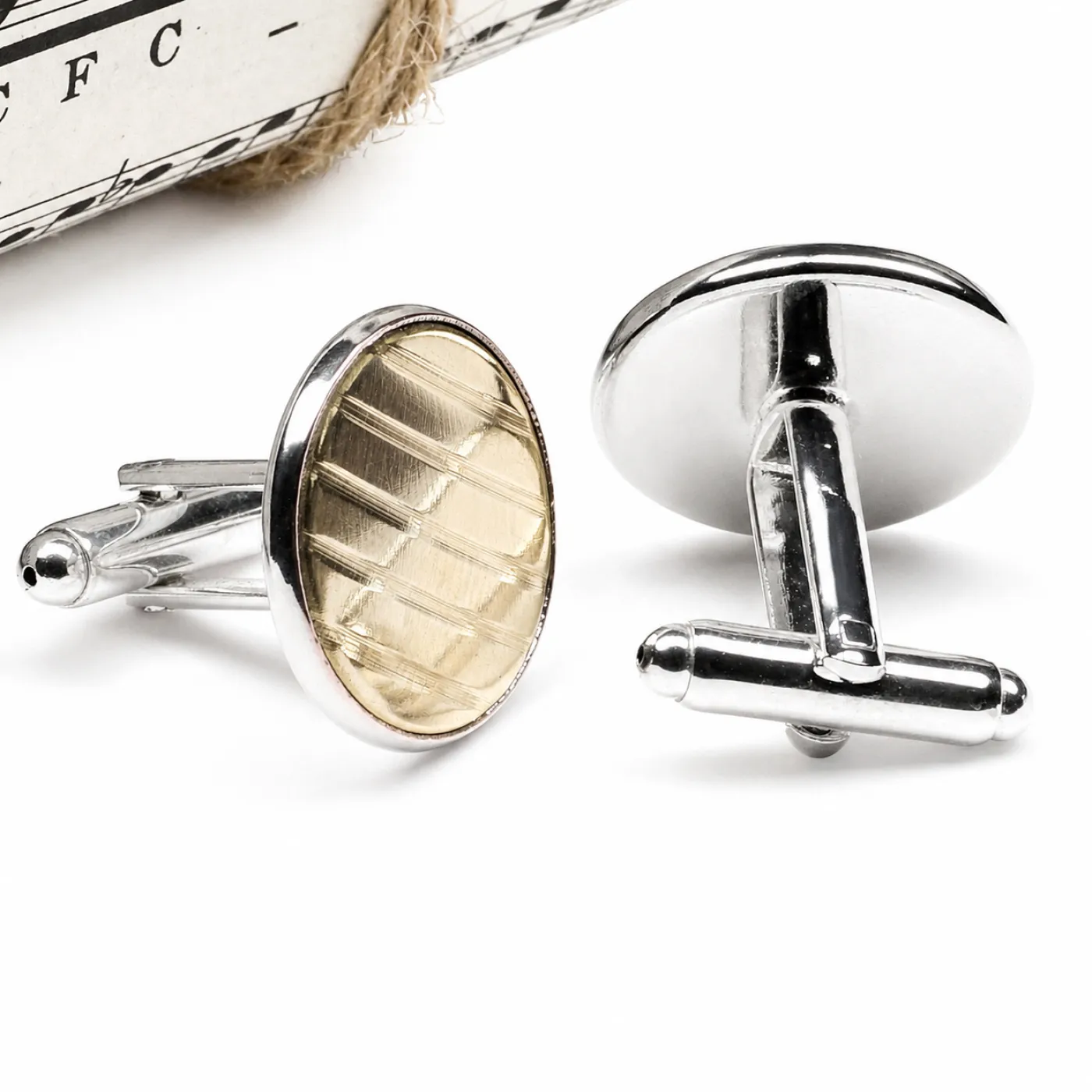 Manschettenknöpfe Ø 20 mm mit Schlagzeugbecken Inlay – Ansicht 2