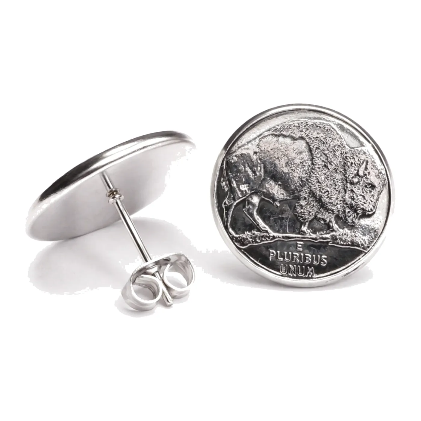 Ohrstecker 5 Cents Münzen USA Bison aus Edelstahl Ø 17,7 mm