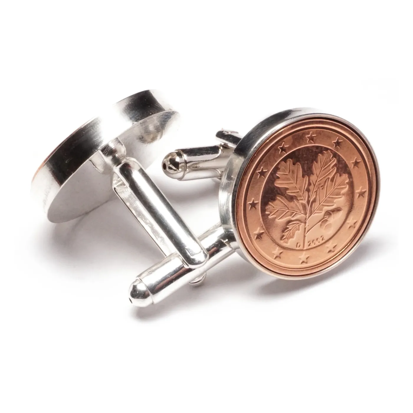 Manschettenknöpfe 2 Cent Deutschland Eichenlaub Ø 20 mm