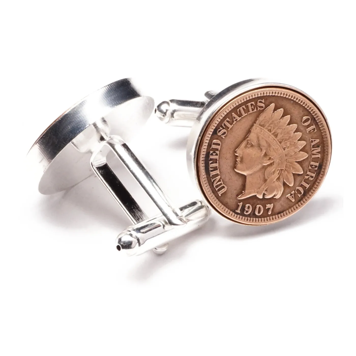 Manschettenknöpfe One Cent USA Indian Head Ø 20 mm
