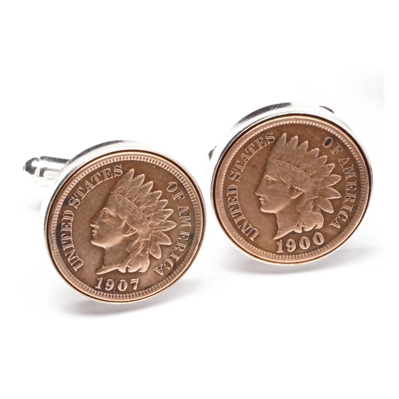 Manschettenknöpfe One Cent USA Indian Head Ø 20 mm