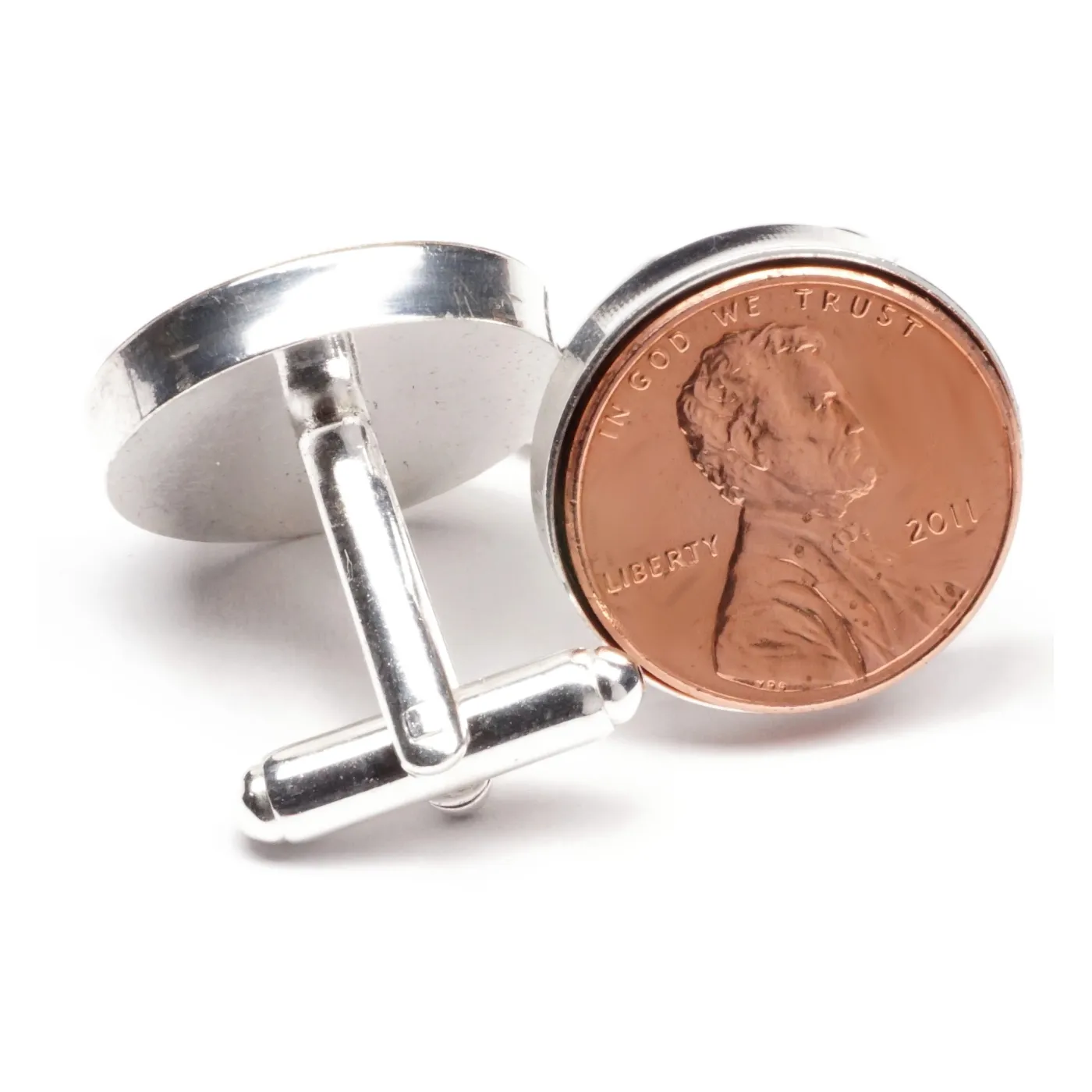 Manschettenknöpfe One Cent USA Abraham Lincoln Ø 22 mm