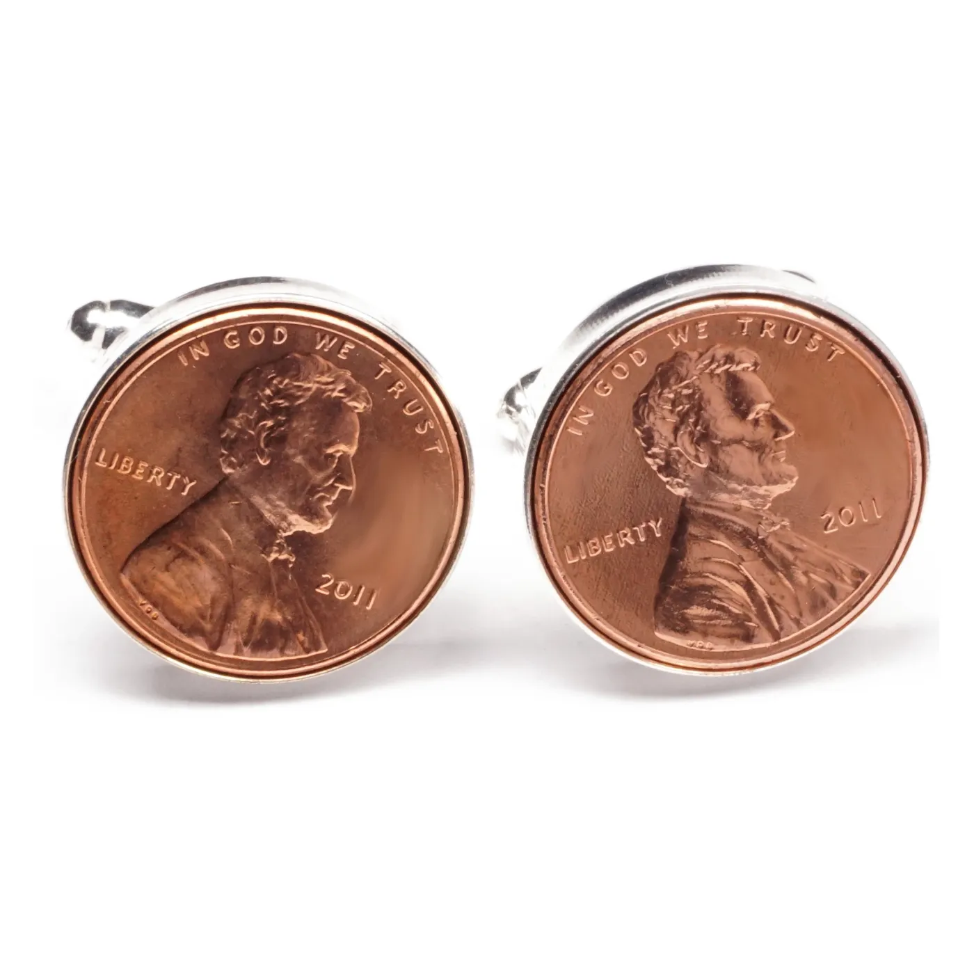 Manschettenknöpfe One Cent USA Abraham Lincoln Ø 22 mm
