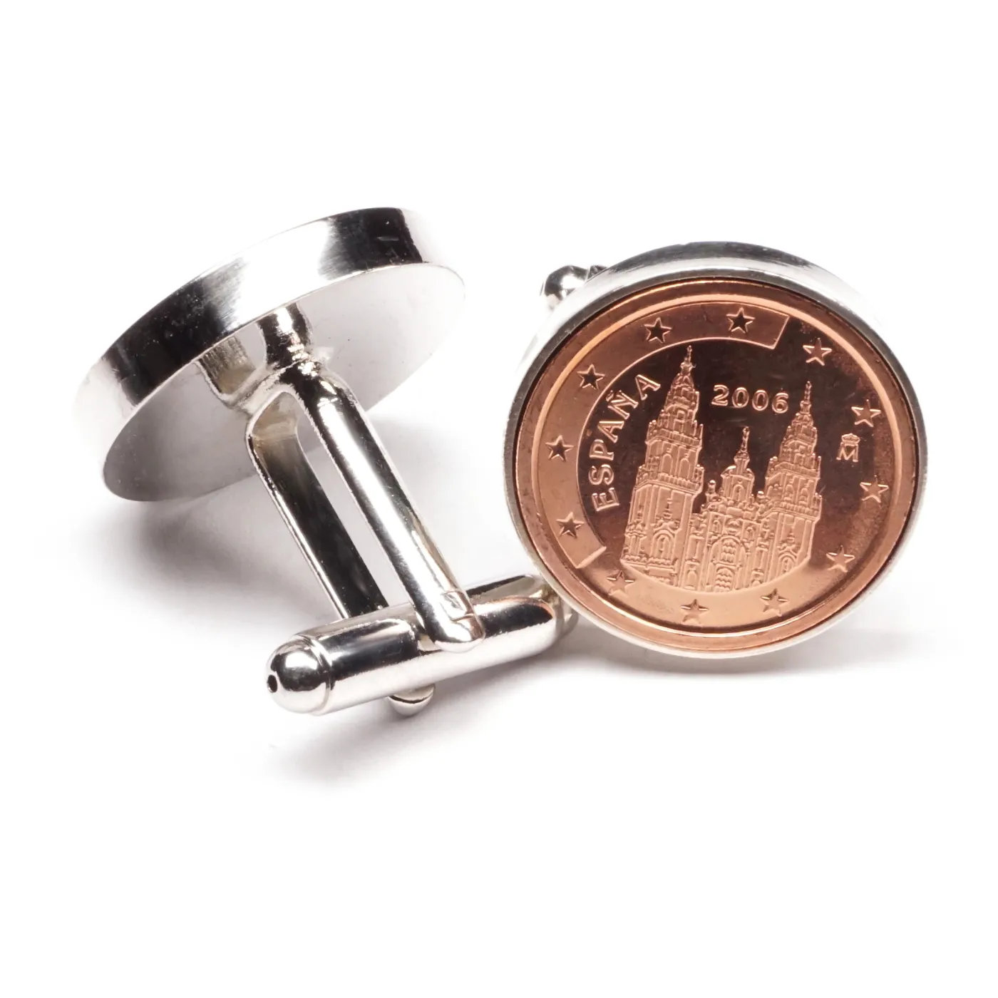 Manschettenknöpfe 2 Cent Spanien Santiago de Compostela Ø 20 mm