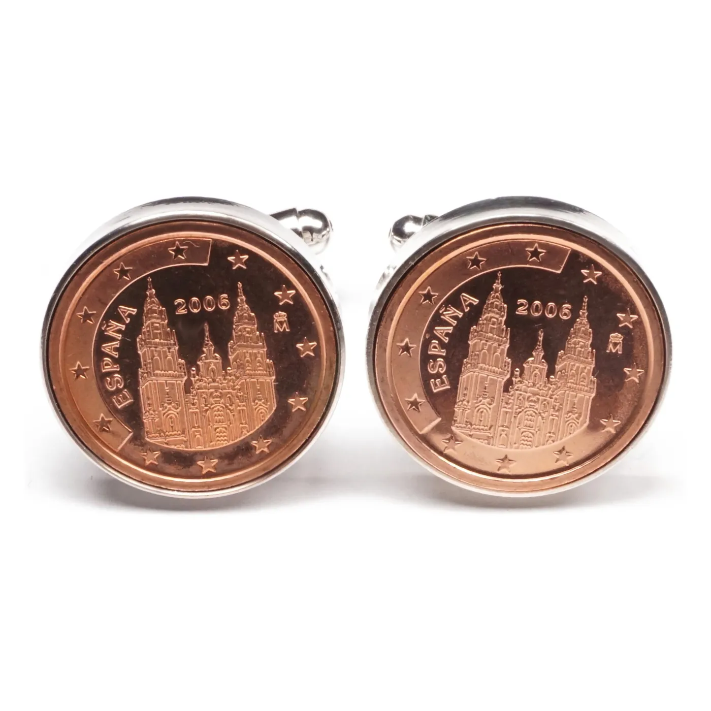 Manschettenknöpfe 2 Cent Spanien Santiago de Compostela Ø 20 mm
