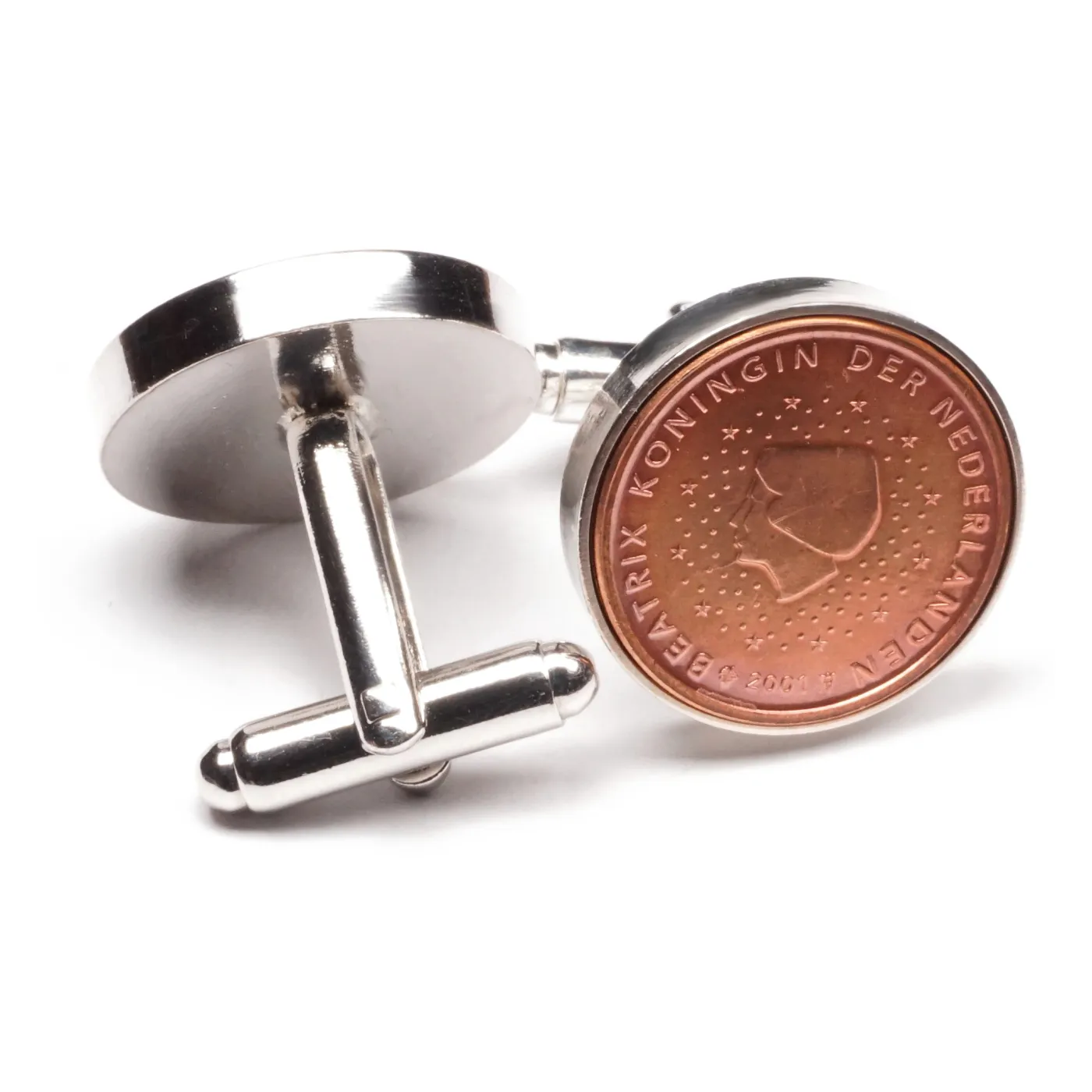 Manschettenknöpfe 2 Cent Niederlande Königin Beatrix Ø 20 mm