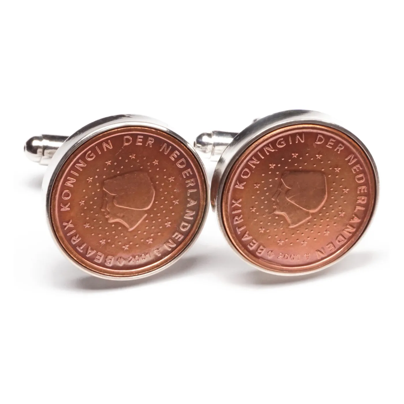 Manschettenknöpfe 2 Cent Niederlande Königin Beatrix Ø 20 mm