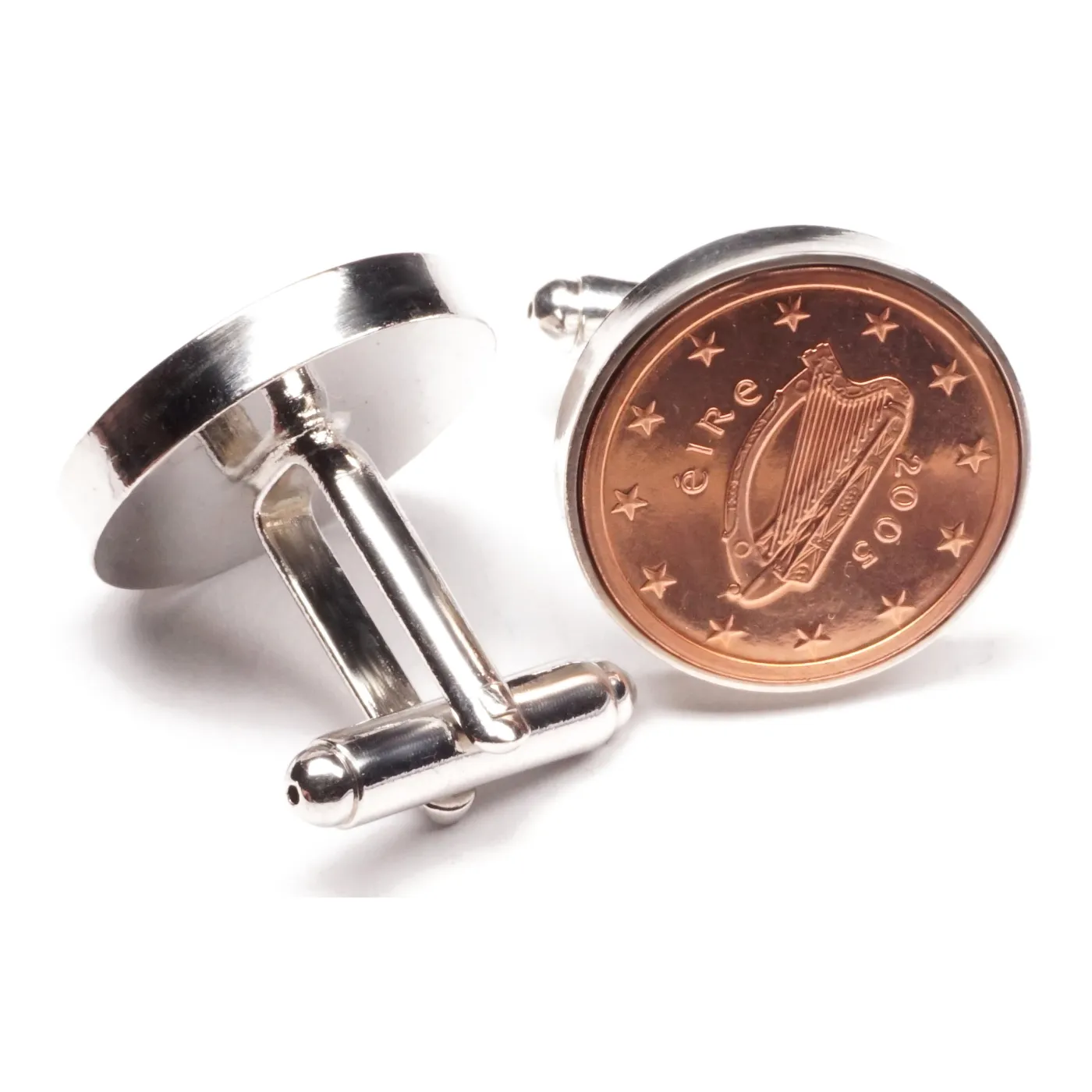 Manschettenknöpfe 2 Cent Irland Keltische Harfe Ø 20 mm
