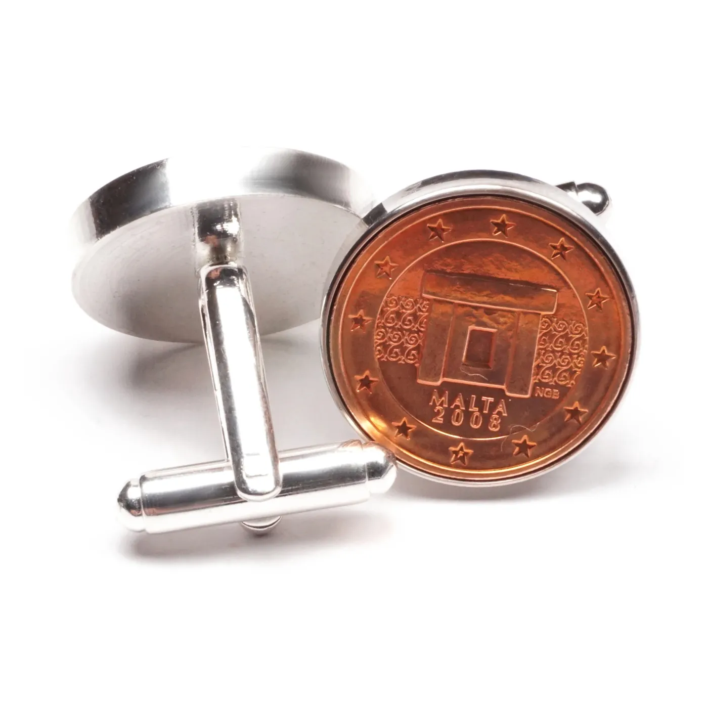 Manschettenknöpfe 2 Cent Malta Tempelanlage von Mnajdra Ø 20 mm