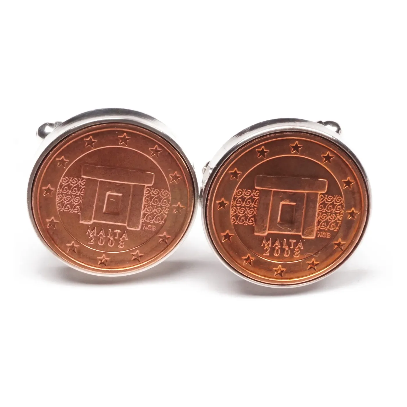 Manschettenknöpfe 2 Cent Malta Tempelanlage von Mnajdra Ø 20 mm