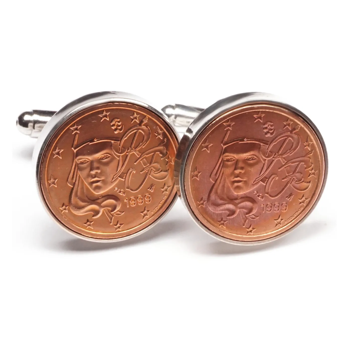Manschettenknöpfe 2 Cent Frankreich Marianne Ø 20 mm