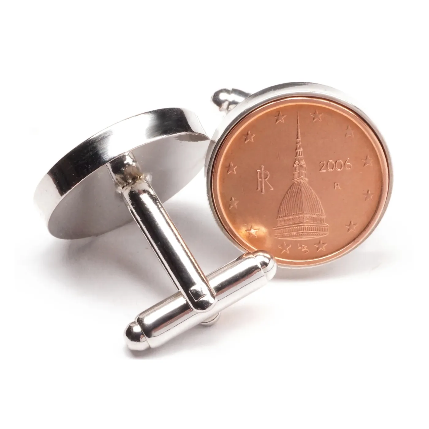 Manschettenknöpfe 2 Cent Italien Mole Antonelliana Ø 20 mm