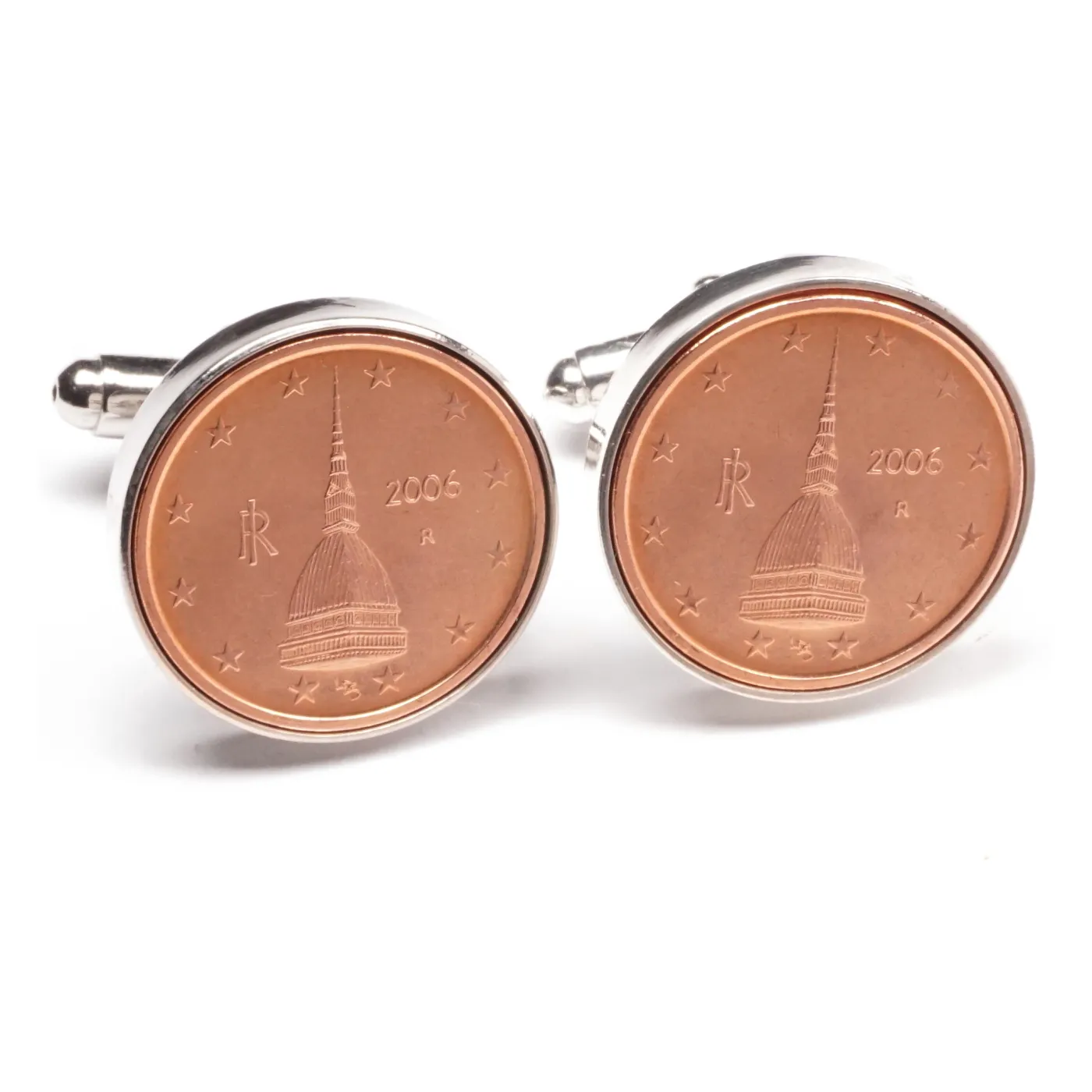 Manschettenknöpfe 2 Cent Italien Mole Antonelliana Ø 20 mm