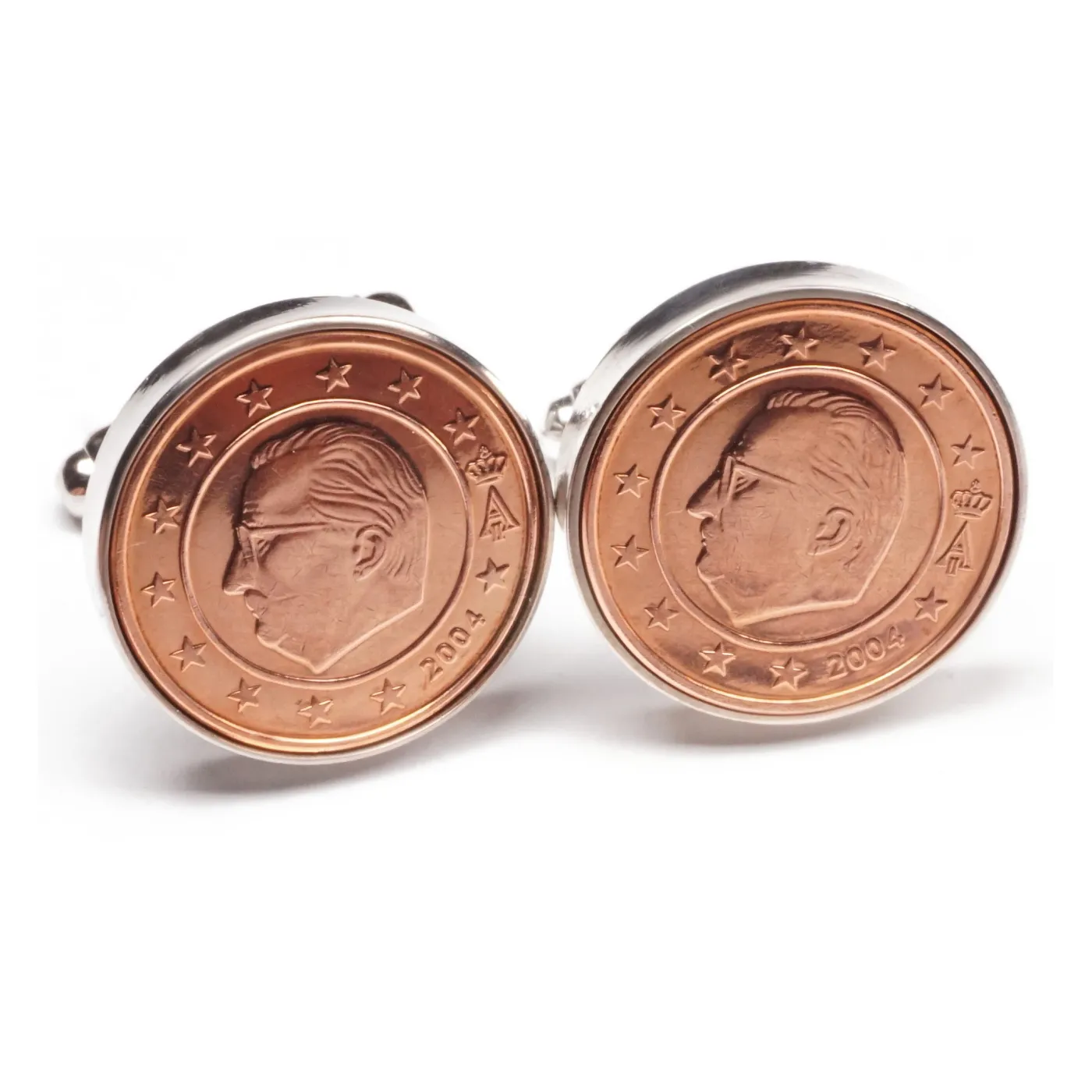 Manschettenknöpfe 2 Cent Belgien König Albert II Ø 20 mm
