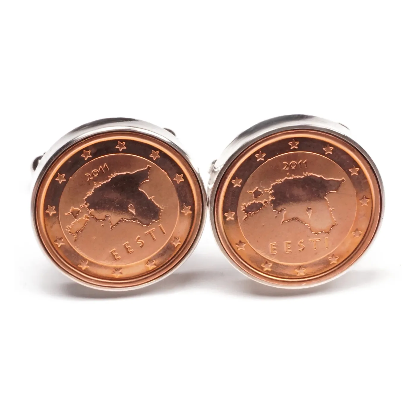 Manschettenknöpfe 2 Cent Estland Abbildung Estlands Ø 20 mm
