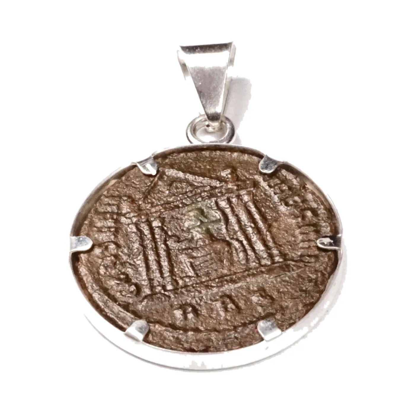 Anhänger römische Kaiserzeit, Follis, Maxentius • Silberfassung 925