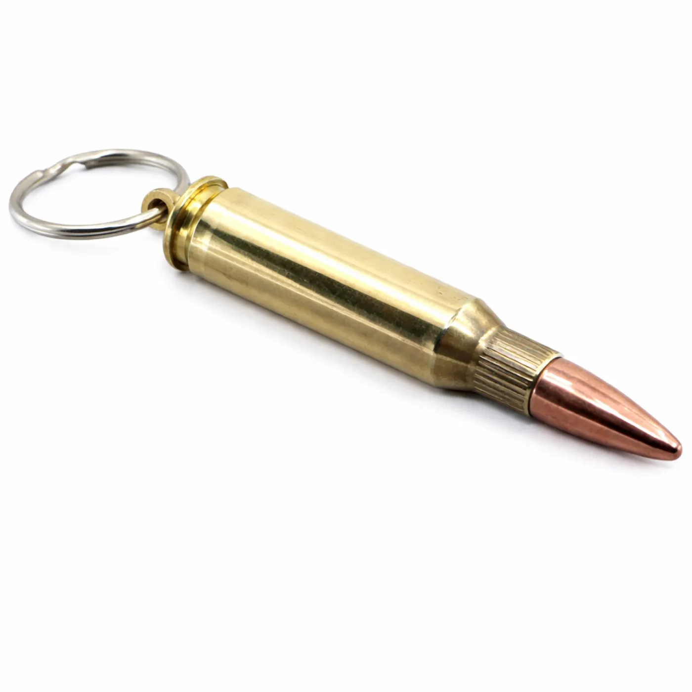 Schlüsselanhänger mit Originalpatrone .308 Win aus Messing, optional mit Gravur
