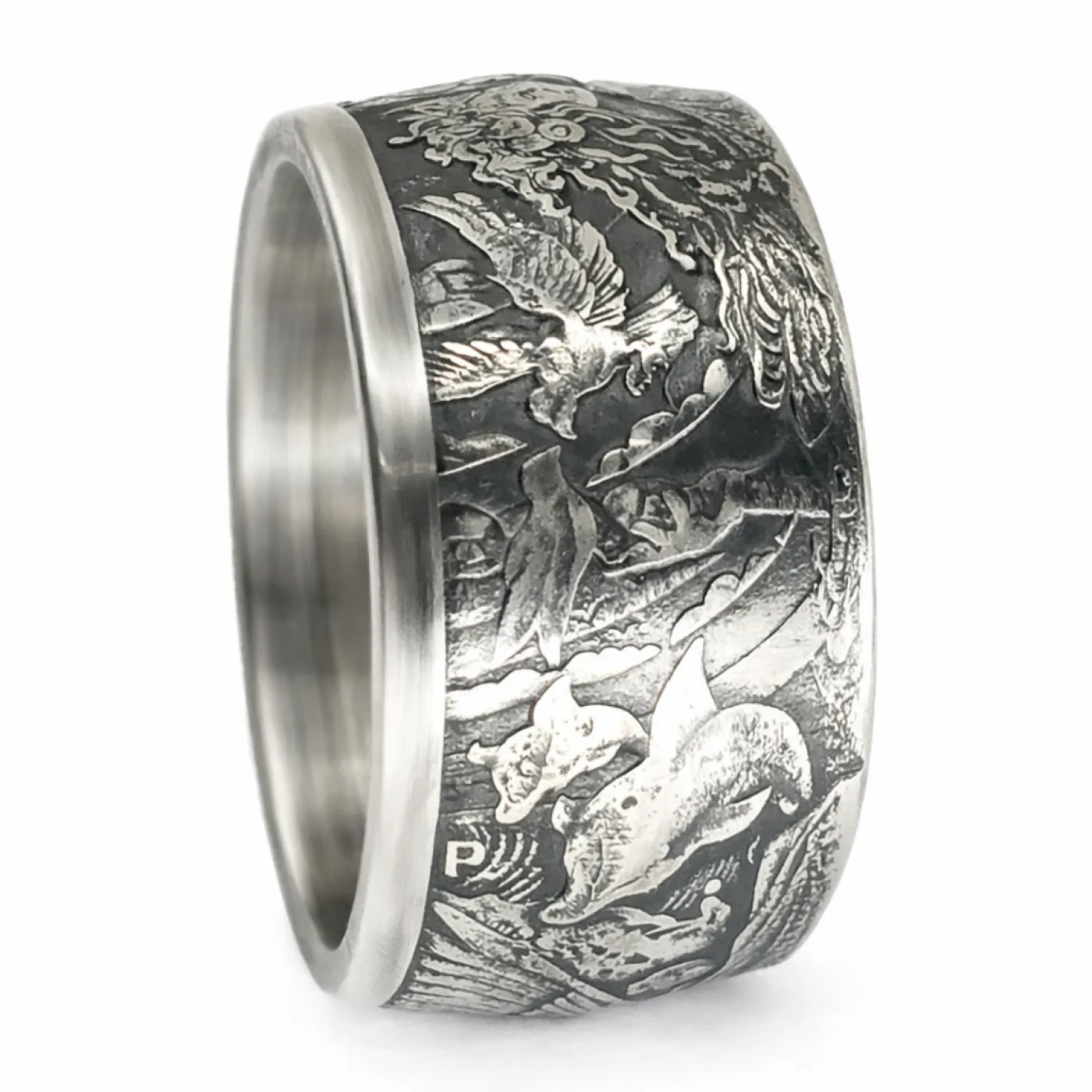 Münzring Aphrodite 1 OZ Feinsilber 999er Größe 62 bis 76 – Ansicht 1