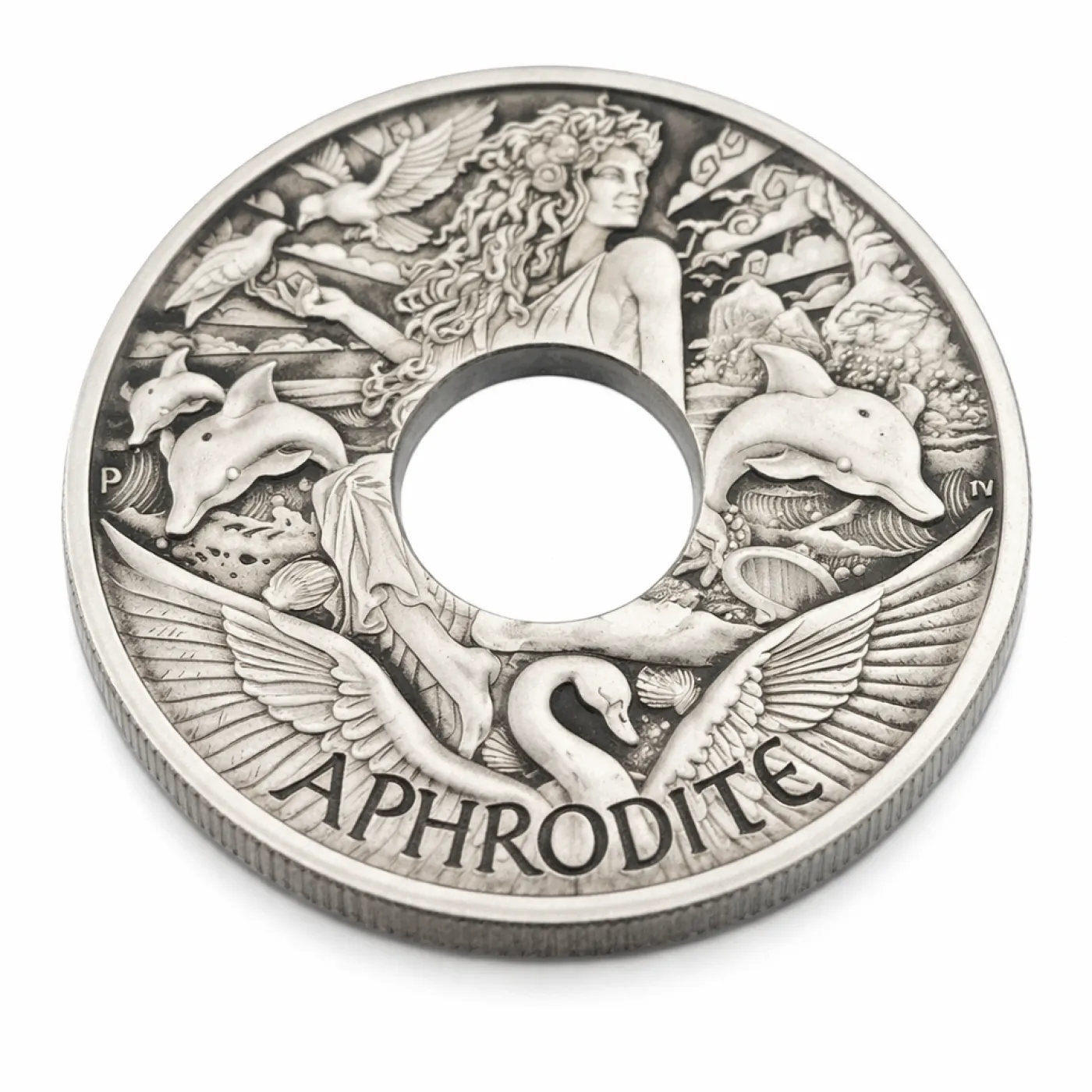 Münzring Aphrodite 1 OZ Feinsilber 999er Größe 62 bis 76 – Ansicht 3