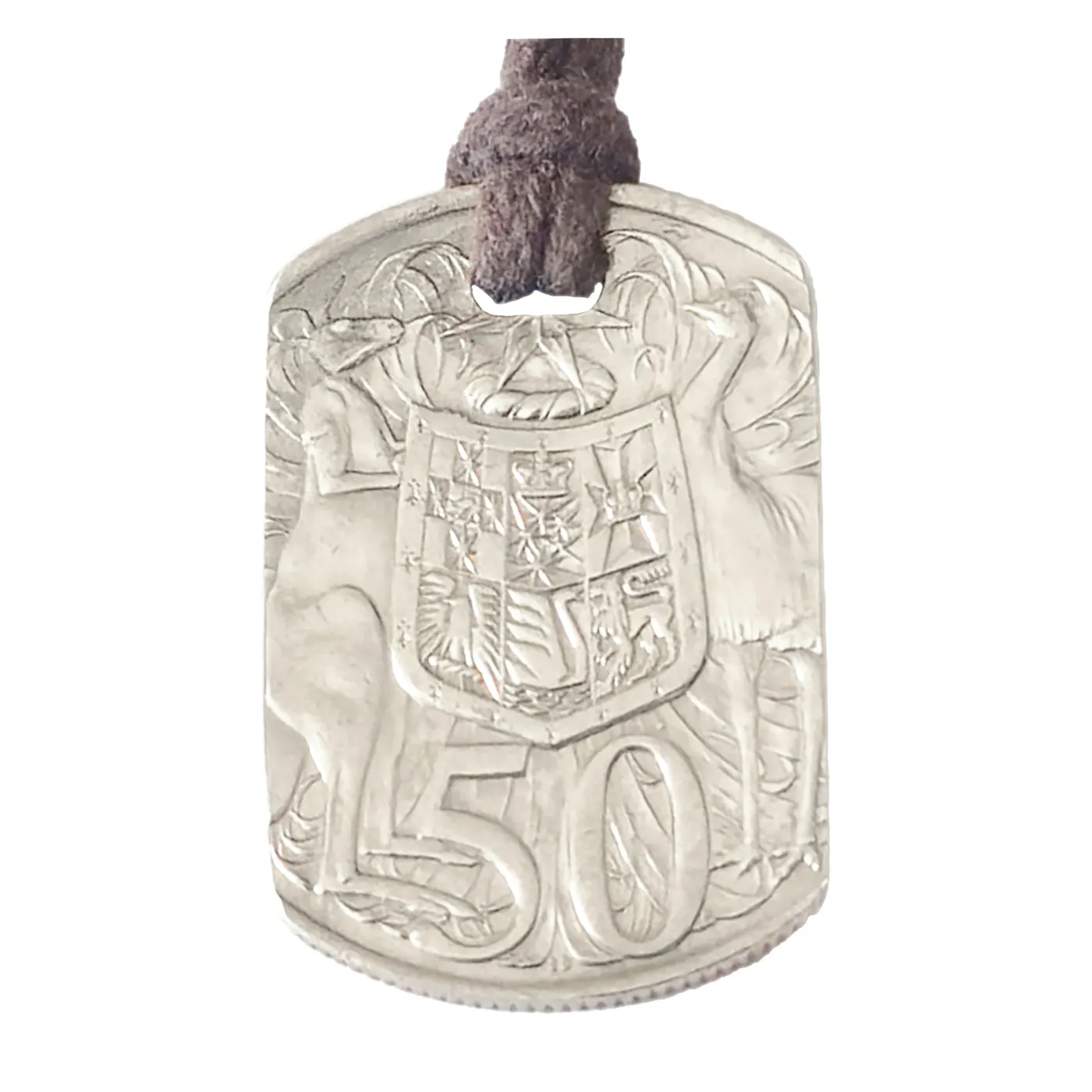 Anhänger Dog Tag 50 Cents Australien - Flagge • Inklusive Baumwollband – Ansicht 1